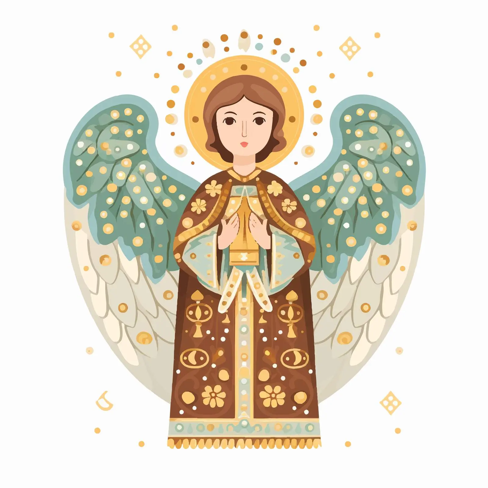 Byzantine Style Angel Illustration for Decoration — free download from Dotvec