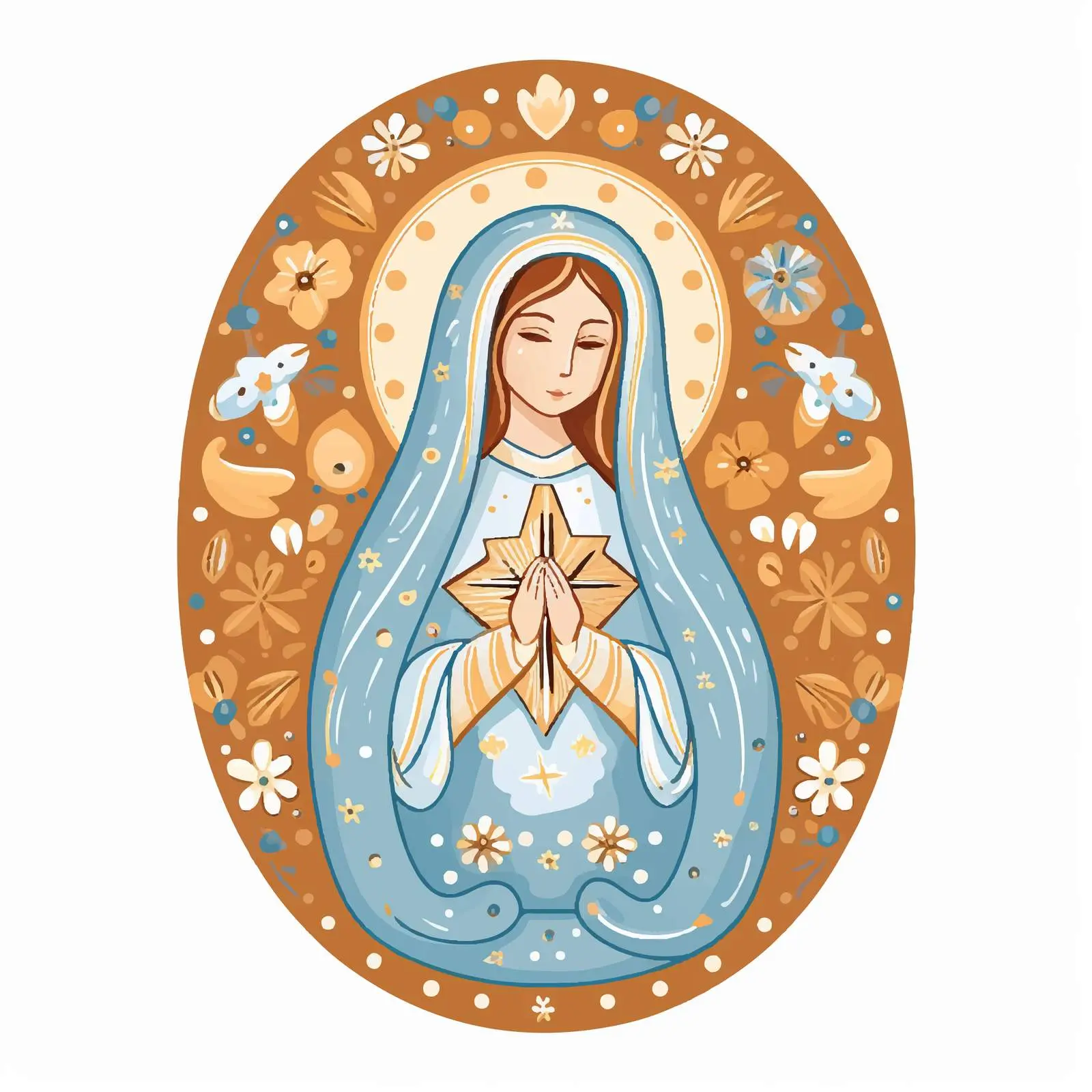 Blessed Virgin Mary Byzantine Illustration — free download from Dotvec