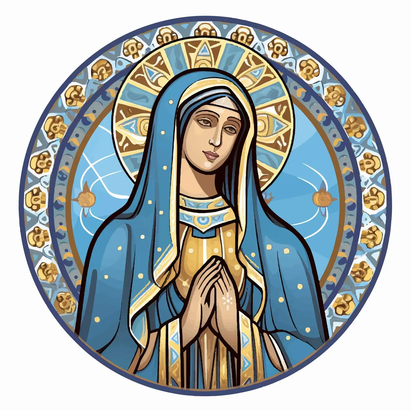 Byzantine Illustration of the Virgin Mary — free download from Dotvec