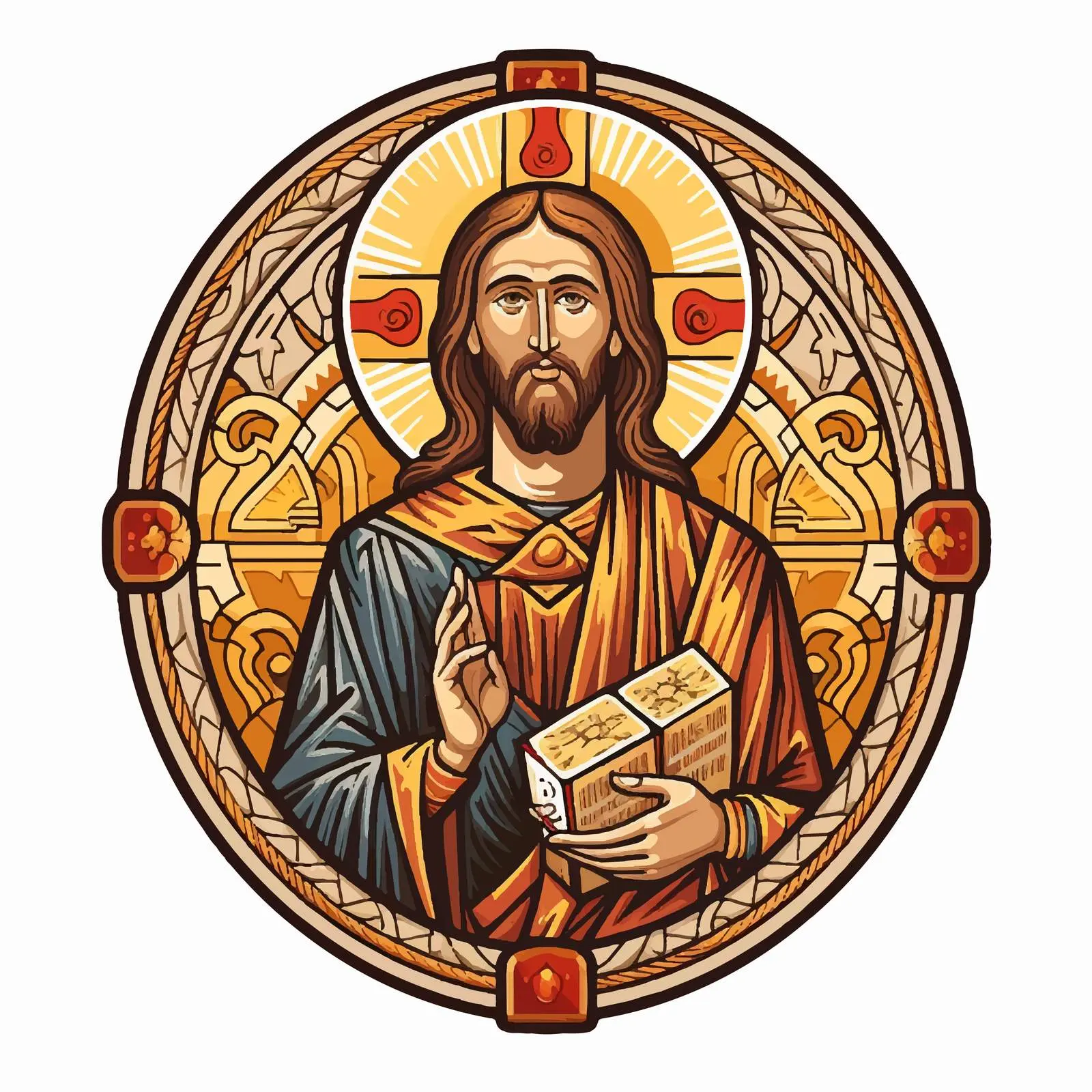 Byzantine Style Illustration of Jesus Christ — free download from Dotvec