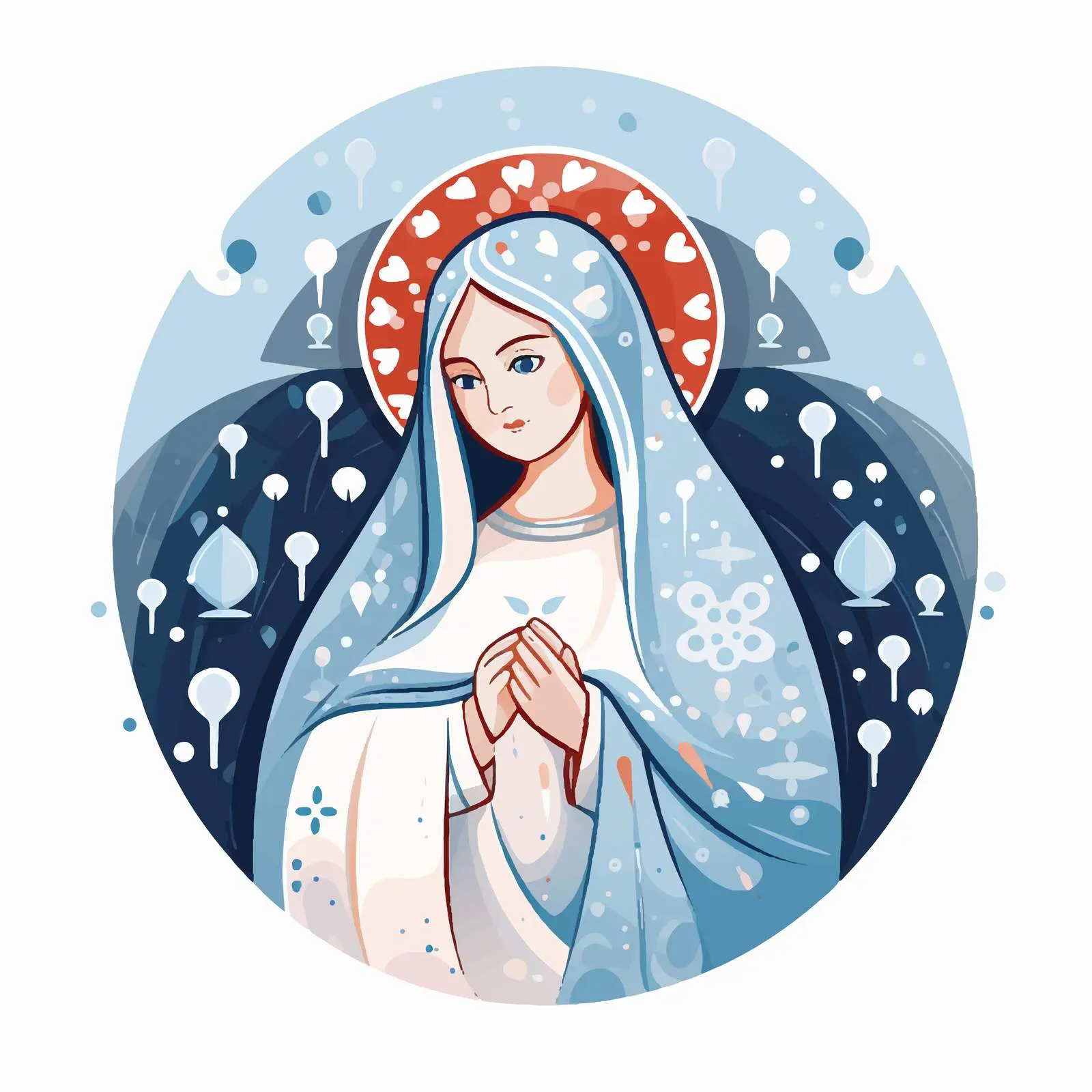 Byzantine Virgin Mary Illustration Vector — free download from Dotvec