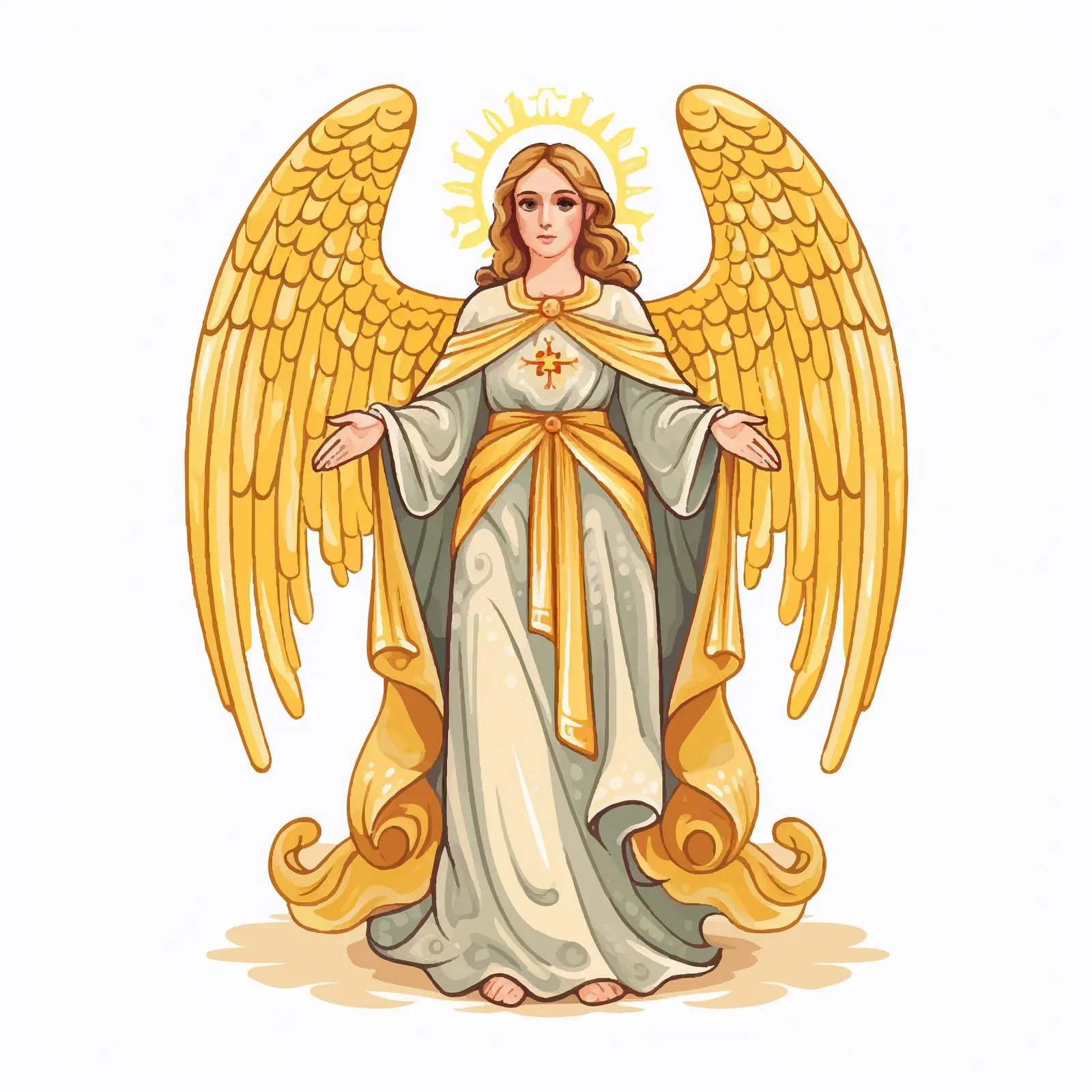 Byzantine Angel Illustration in Christian Style — free download from Dotvec
