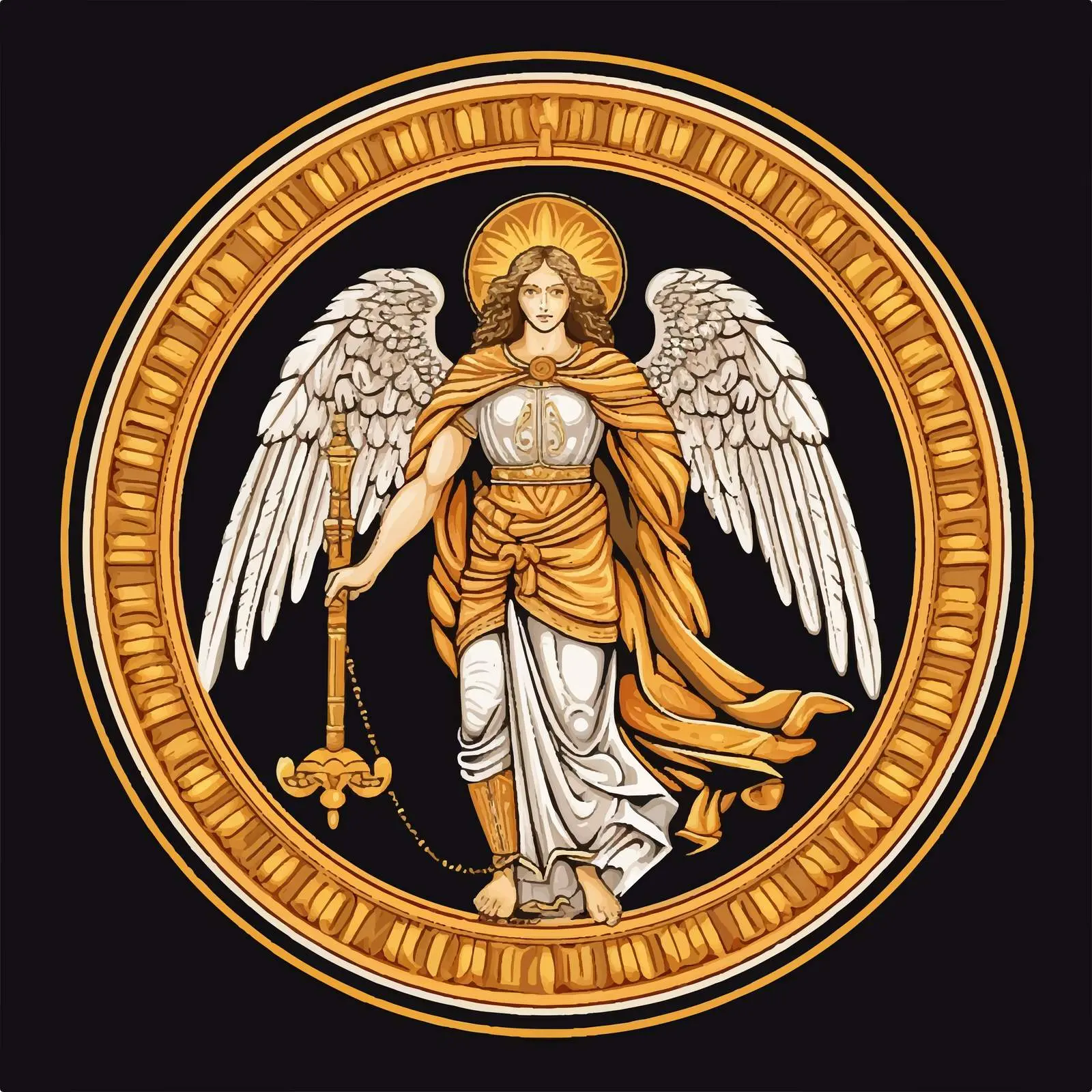 Archangel Medallion - Religious Vector Art — free download from Dotvec
