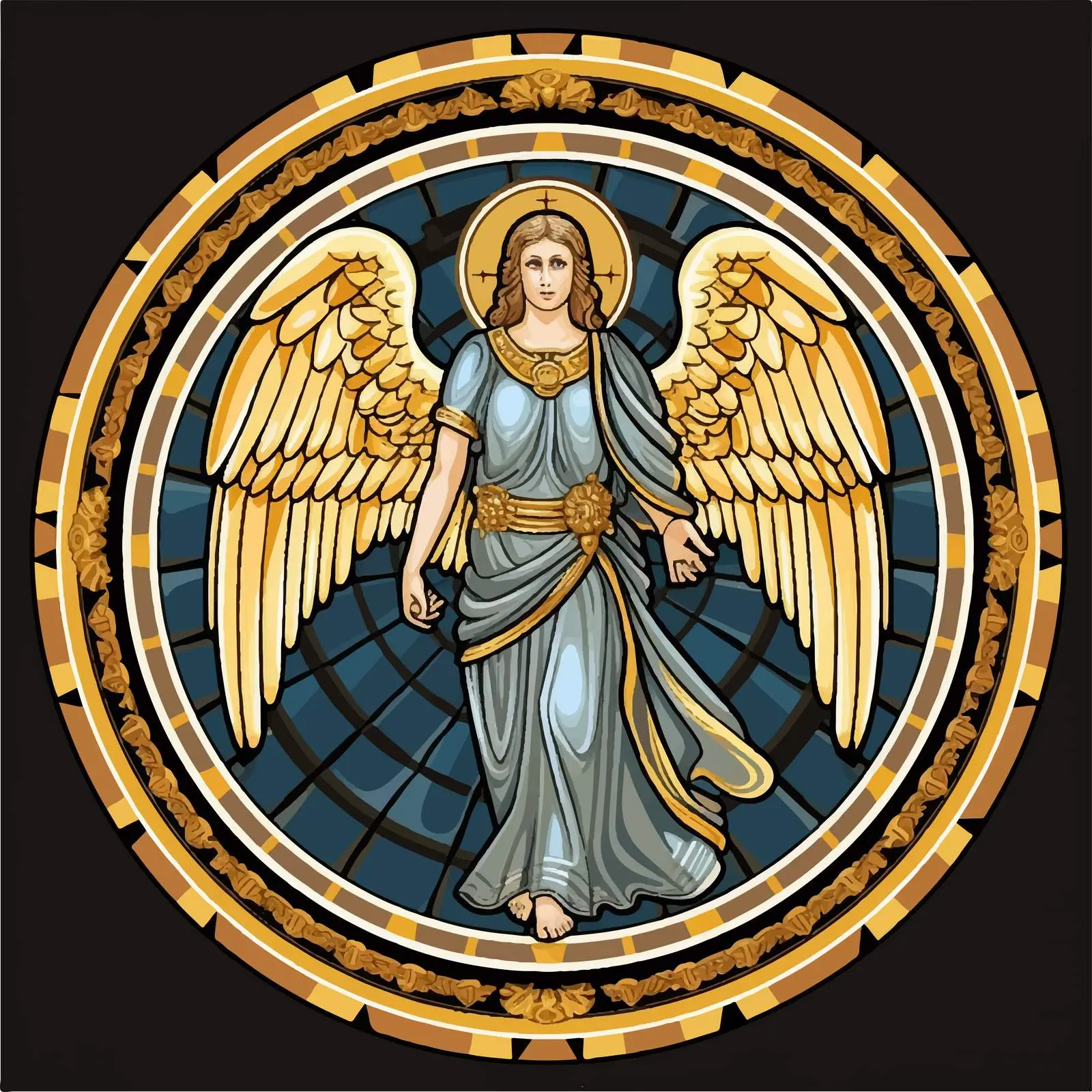 Archangel Medallion Vector Art — free download from Dotvec