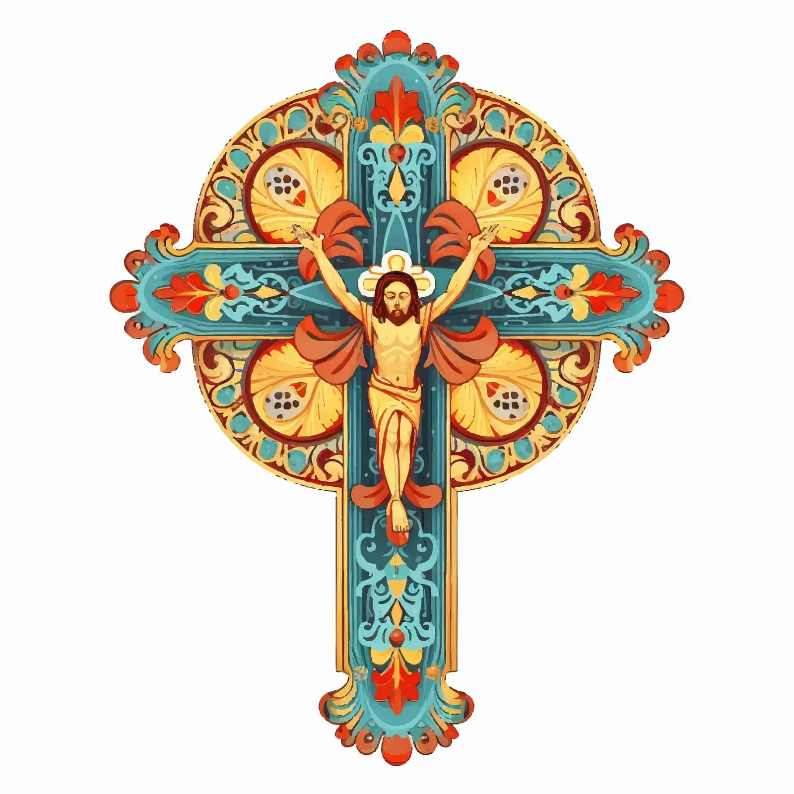 Resurrection of Jesus Easter Decorative Vector — free download from Dotvec