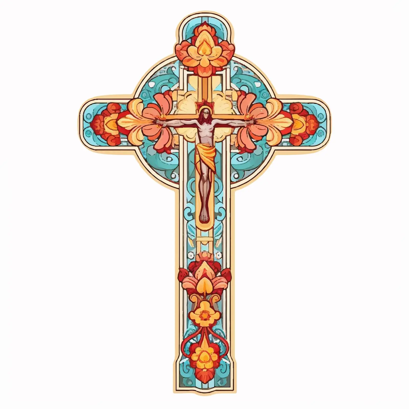 Resurrection of Jesus Easter Decorative Vector — free download from Dotvec