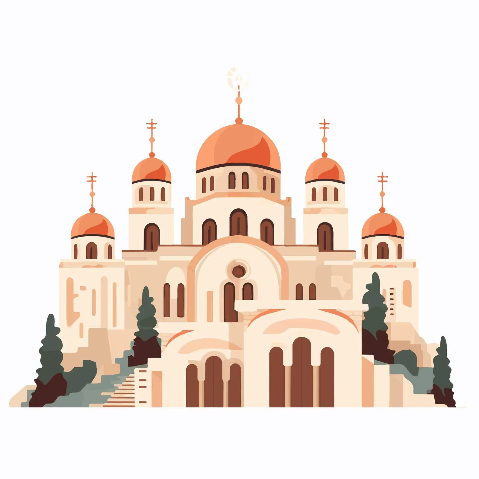 Byzantine Style Monastery Temple Silhouettes — free download from Dotvec