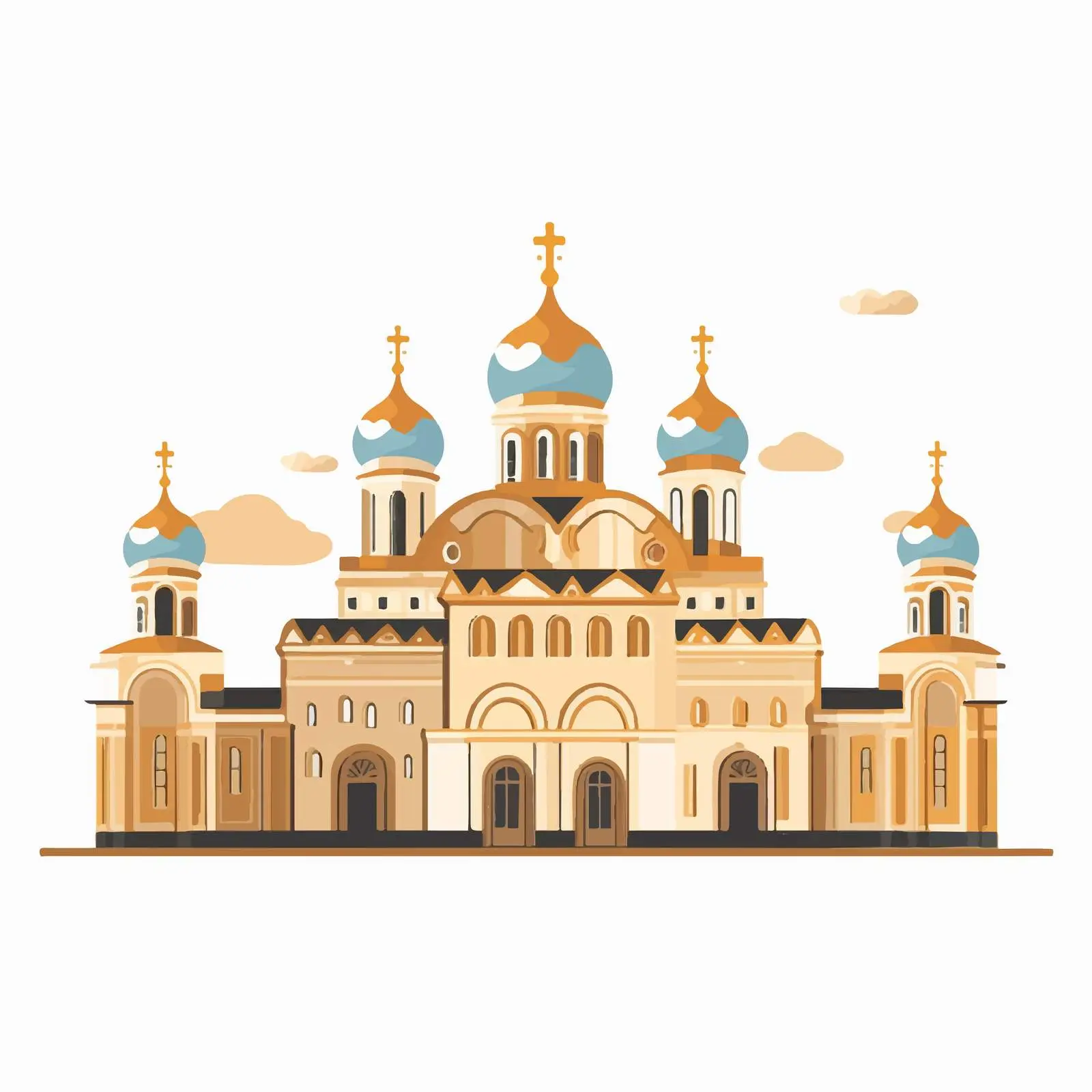 Byzantine Style Christian Monastery Silhouettes – free fundamental image from Dotvec