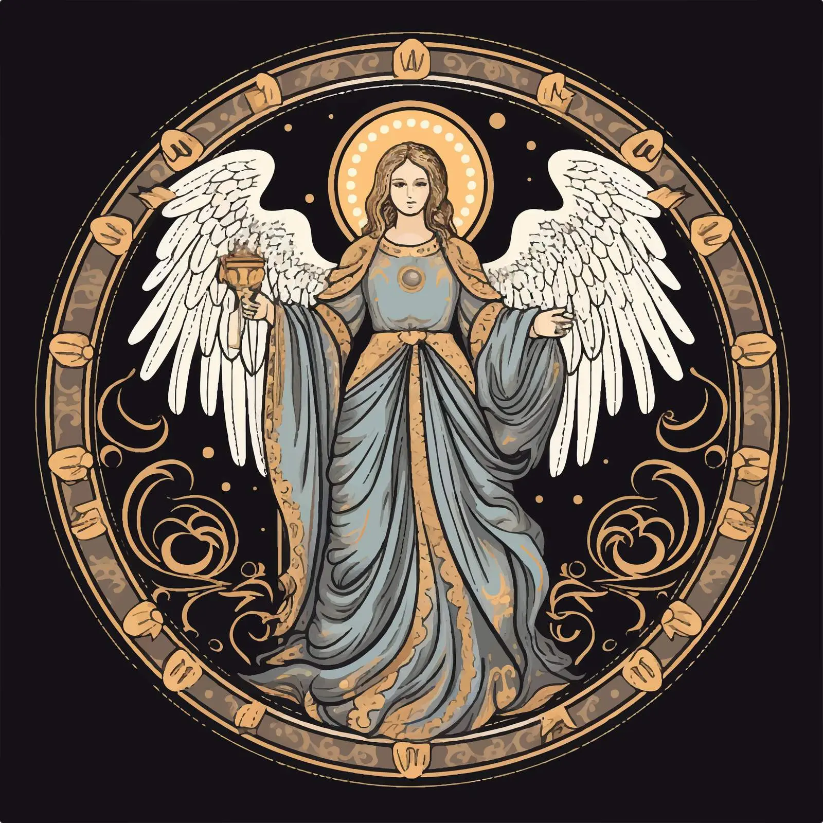 Traditional Christian Angel Illustration Vector — free download from Dotvec