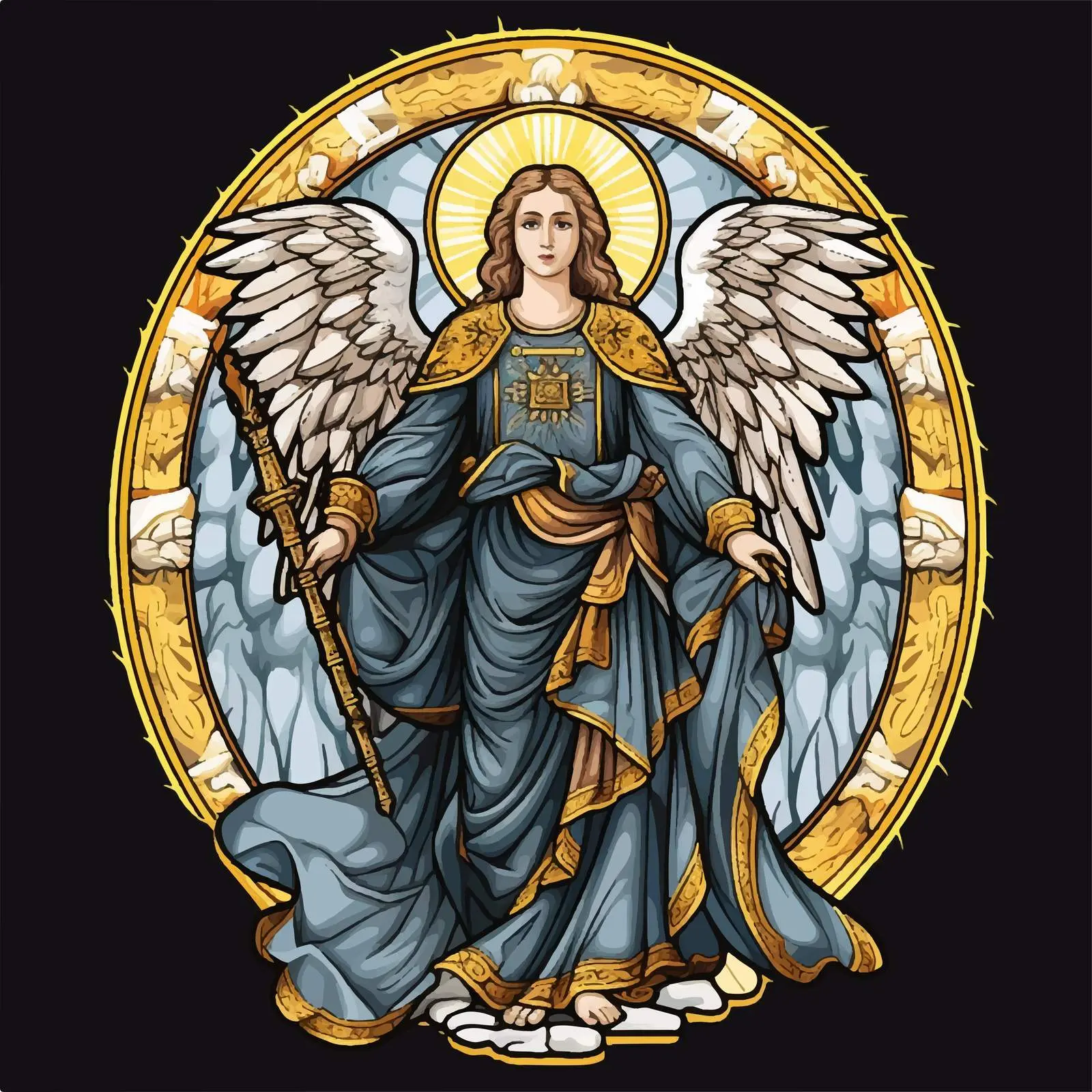 Traditional Archangel Gabriel Religious Vector Artwork – free angelic representation image from Dotvec