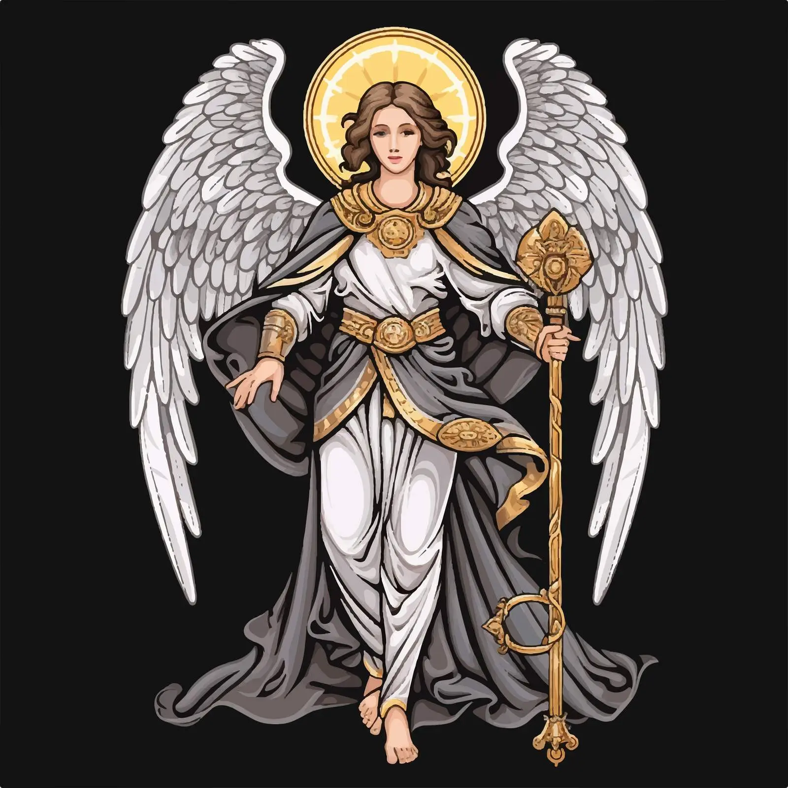 Traditional Archangel Gabriel Religious Vector Image – free angelic representation image from Dotvec