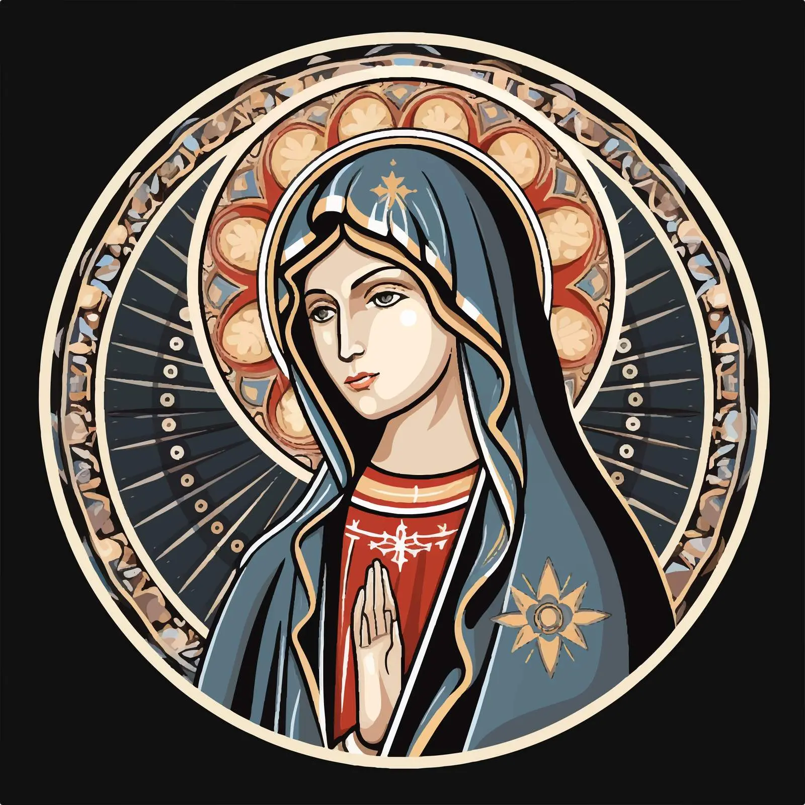 Traditional Image of Blessed Virgin Mary — free download from Dotvec