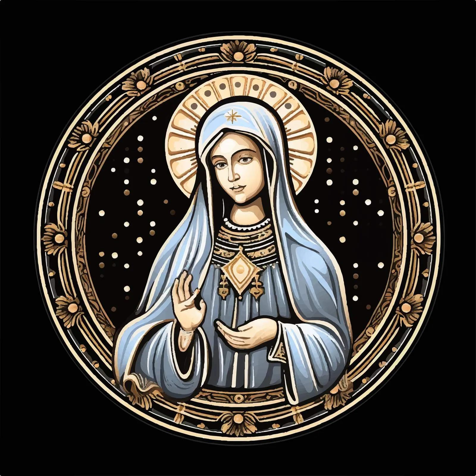 Traditional Image of Blessed Virgin Mary — free download from Dotvec