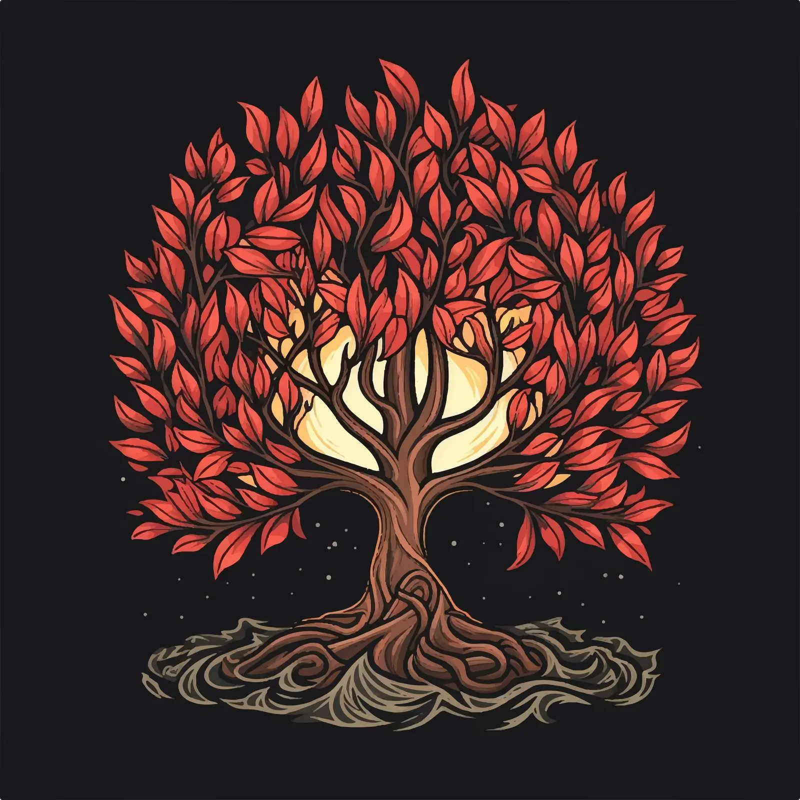 Traditional Christian Burning Bush Illustration – free theological image from Dotvec