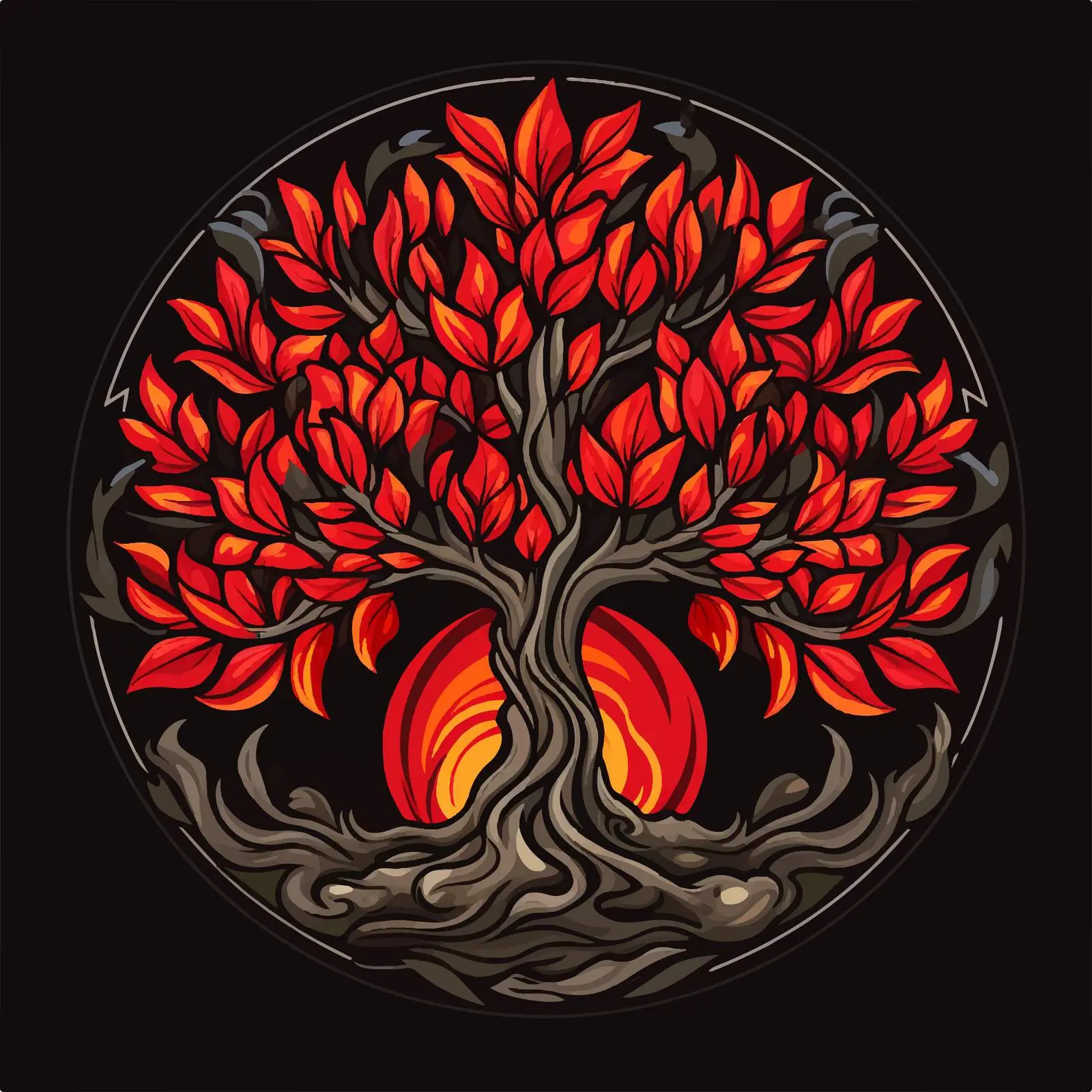 Traditional Christian Burning Bush Illustration — free download from Dotvec