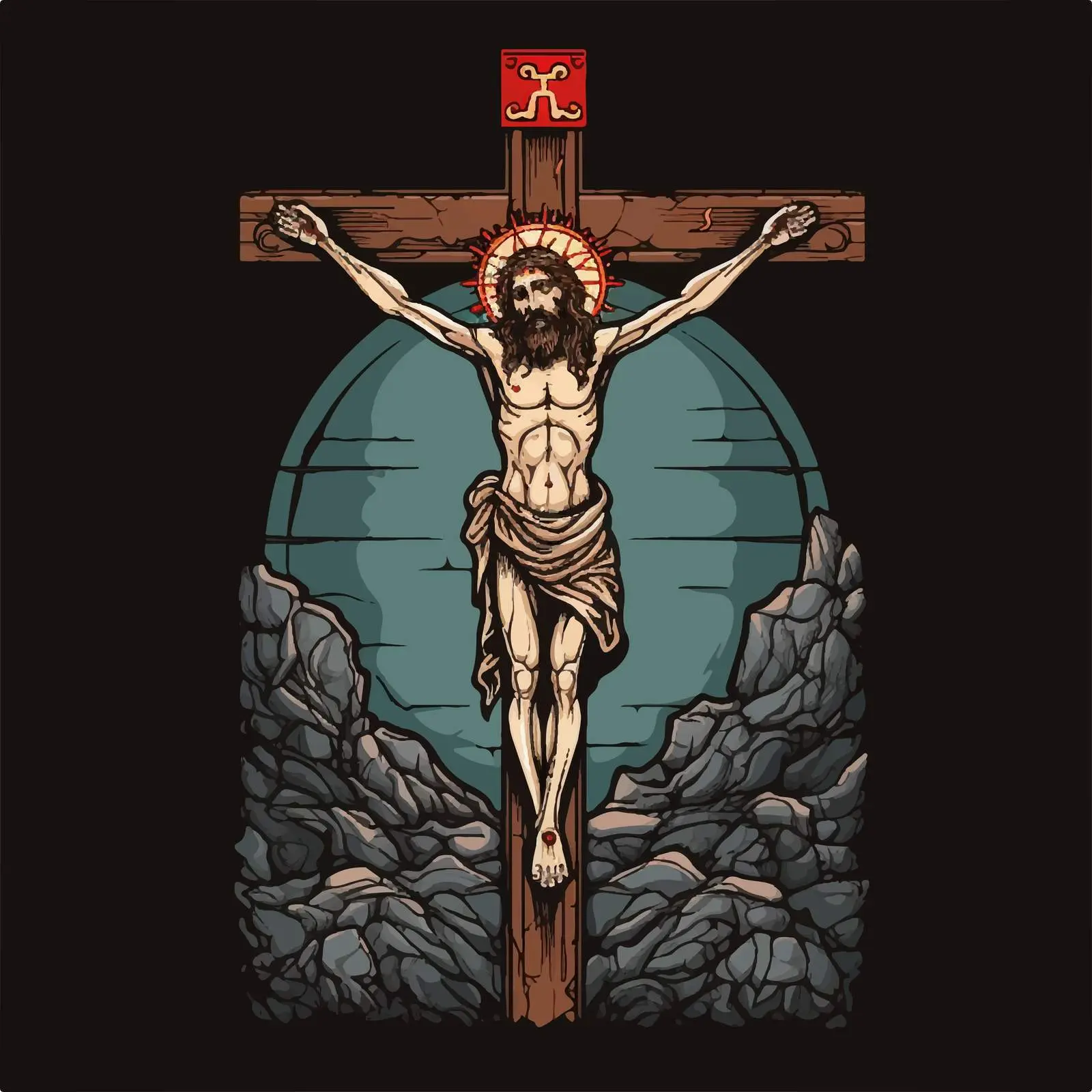 Traditional Christian Crucifixion Artwork — free download from Dotvec