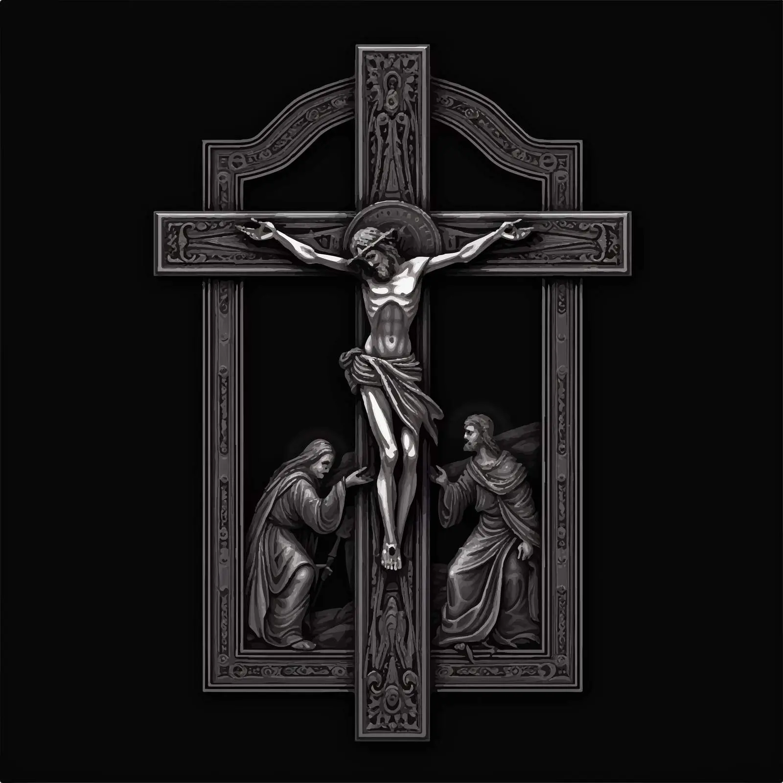 Traditional Christian Image of the Crucifixion — free download from Dotvec