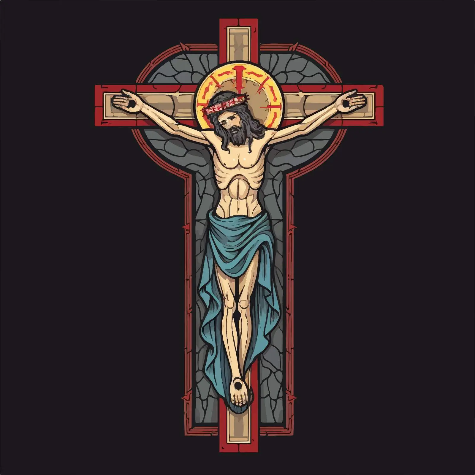 Traditional Christian Image of the Crucifixion – free biblical illustrations image from Dotvec