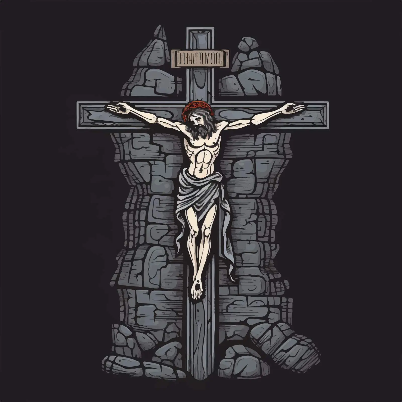 Traditional Christian Crucifixion Illustration – free holy cross image from Dotvec