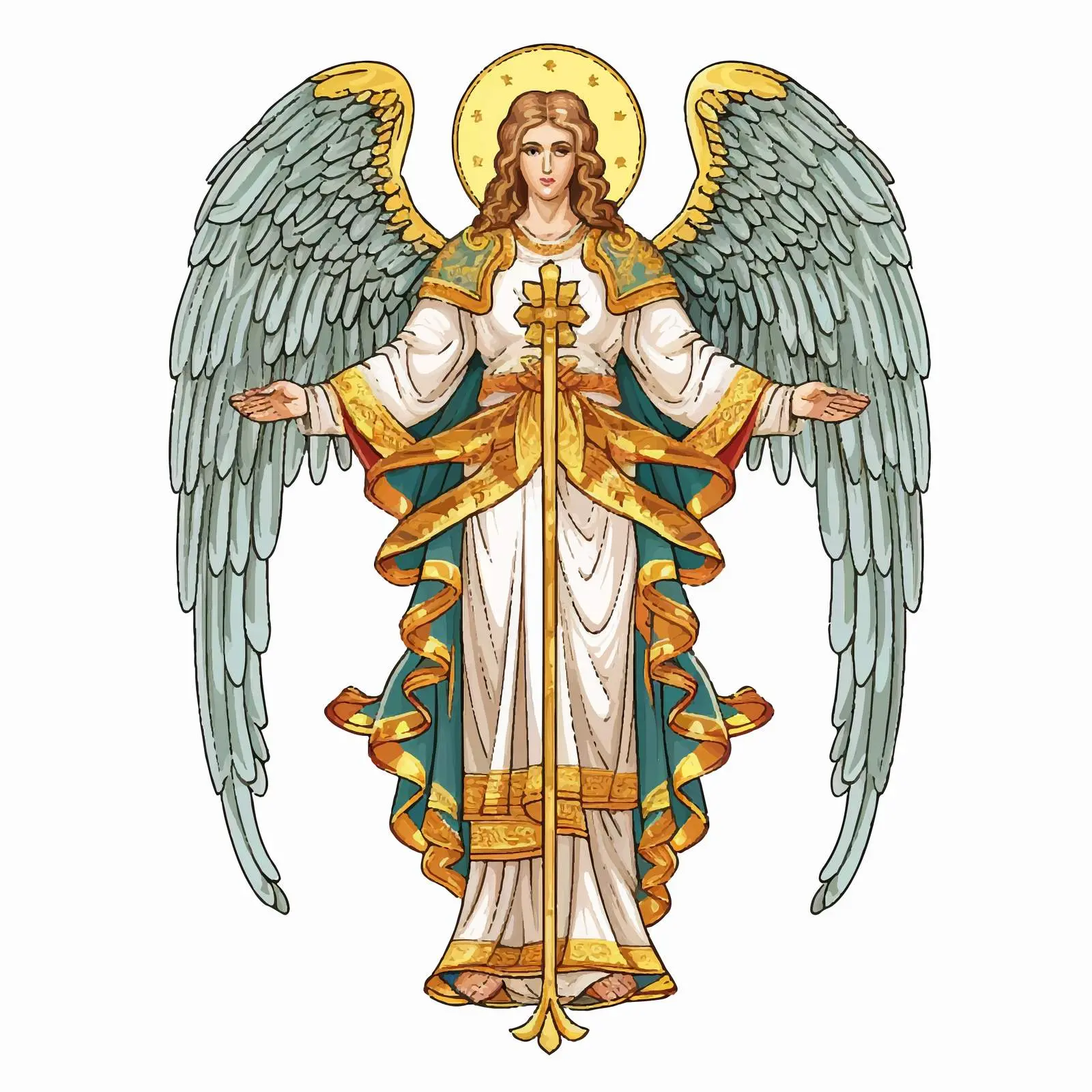 Traditional Decorative Image of Archangel Gabriel – free angelic representation image from Dotvec