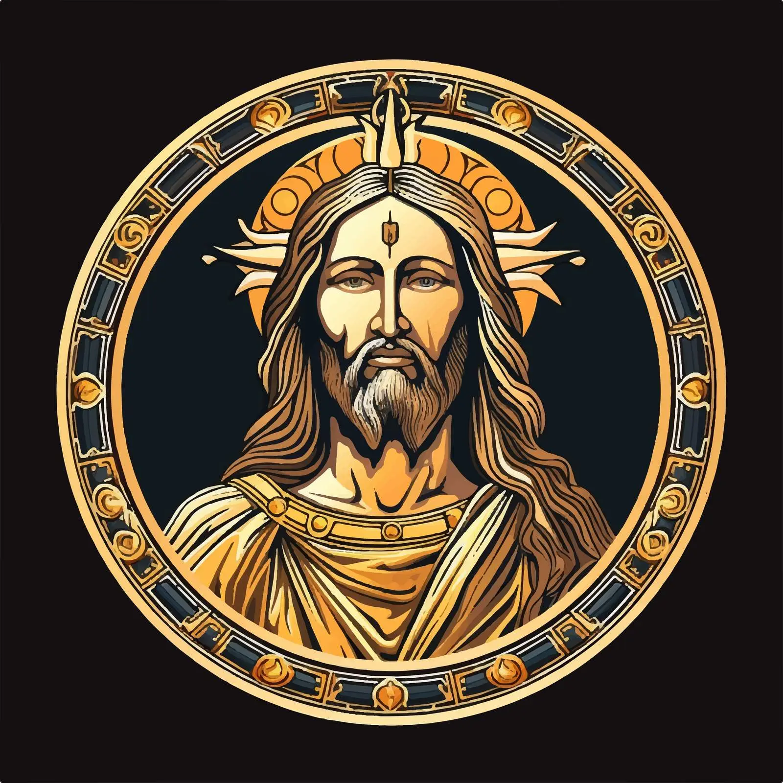 Traditional Image of Jesus Christ in Vectors – free portrayal image from Dotvec