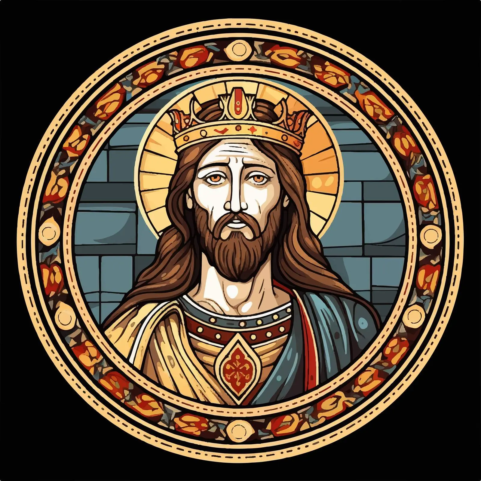 Traditional Round Image of Jesus Christ — free download from Dotvec