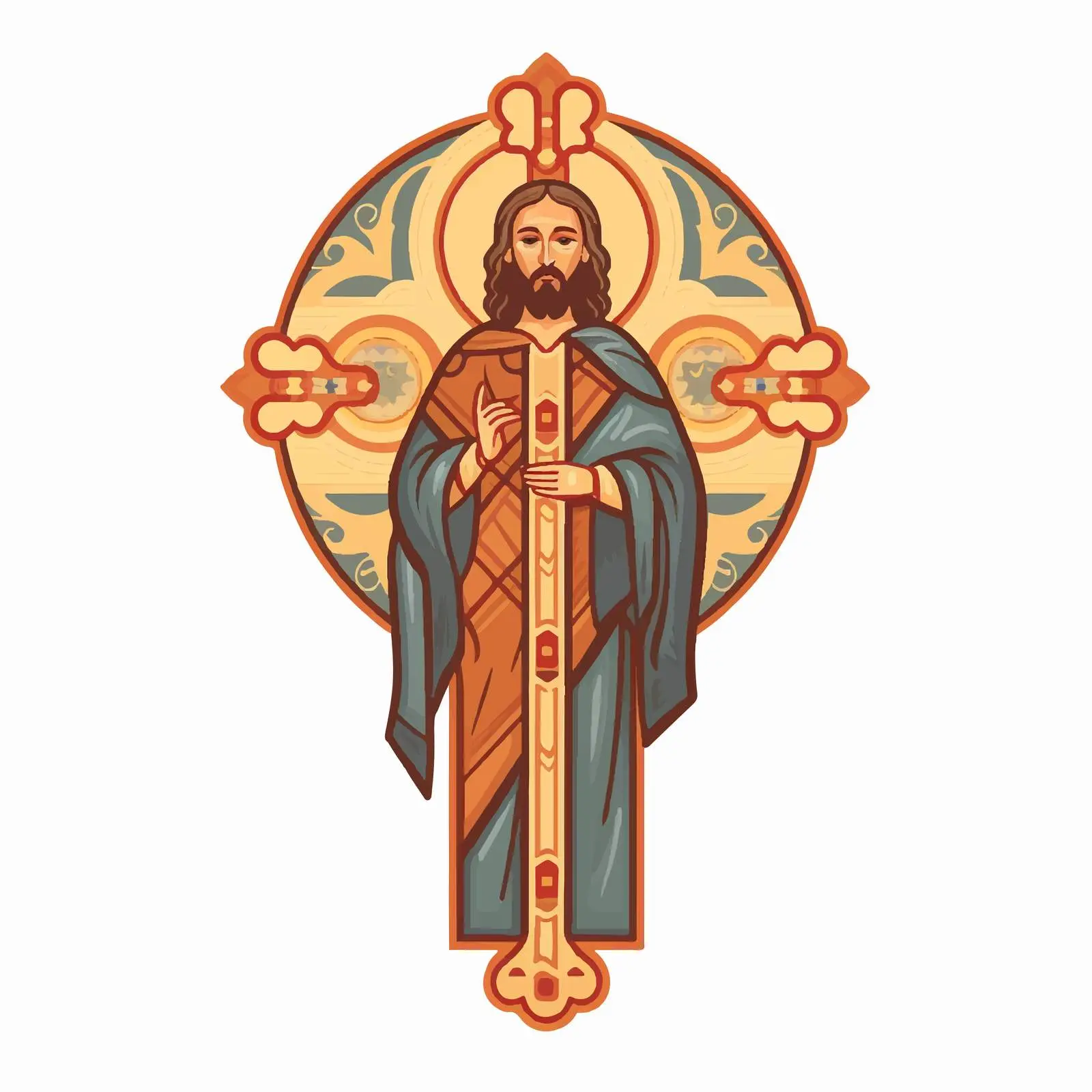 Traditional Image of John the Baptist with Cross — free download from Dotvec