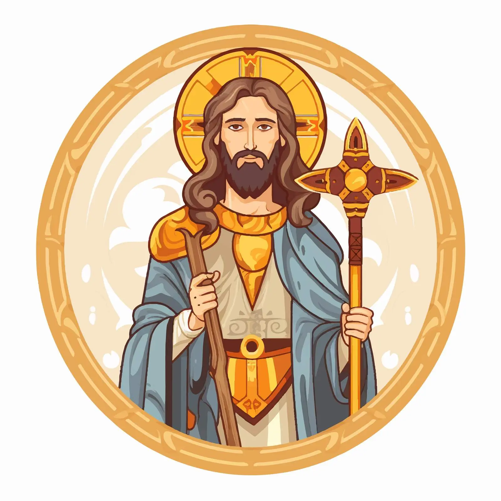 Traditional Image of John the Baptist with Cross – free christian traditions image from Dotvec