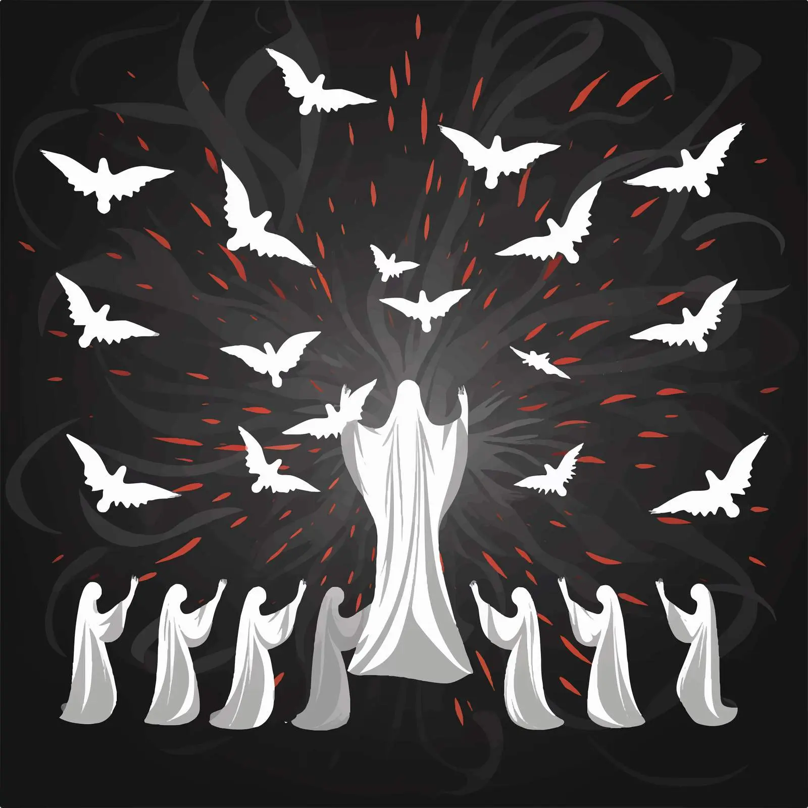 Traditional Christian Pentecost Illustration for White Sunday – free pentecostal imagery image from Dotvec