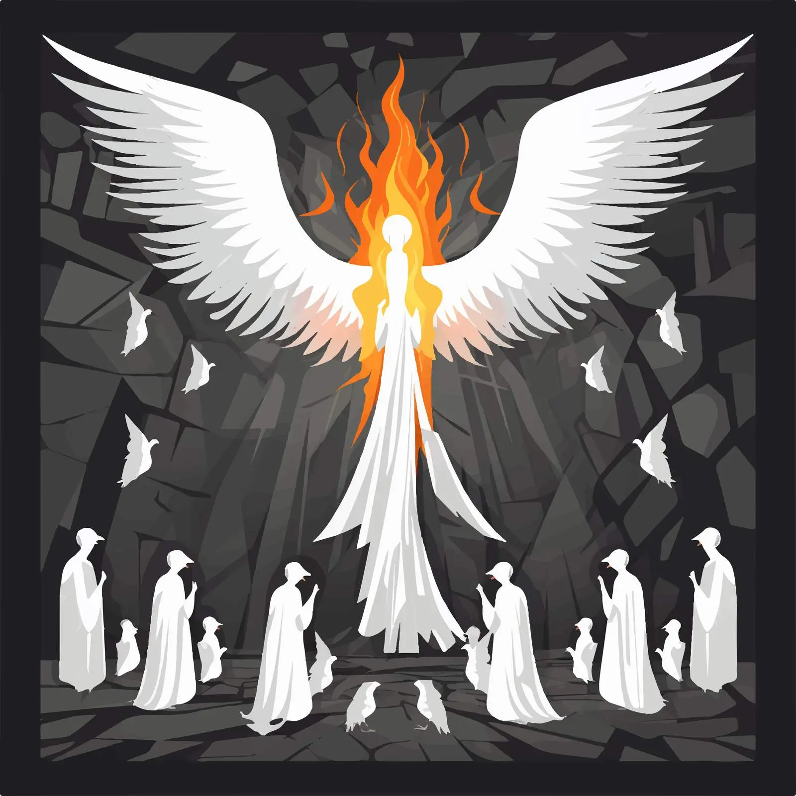 Traditional Christian Pentecost Illustration for White Sunday — free download from Dotvec
