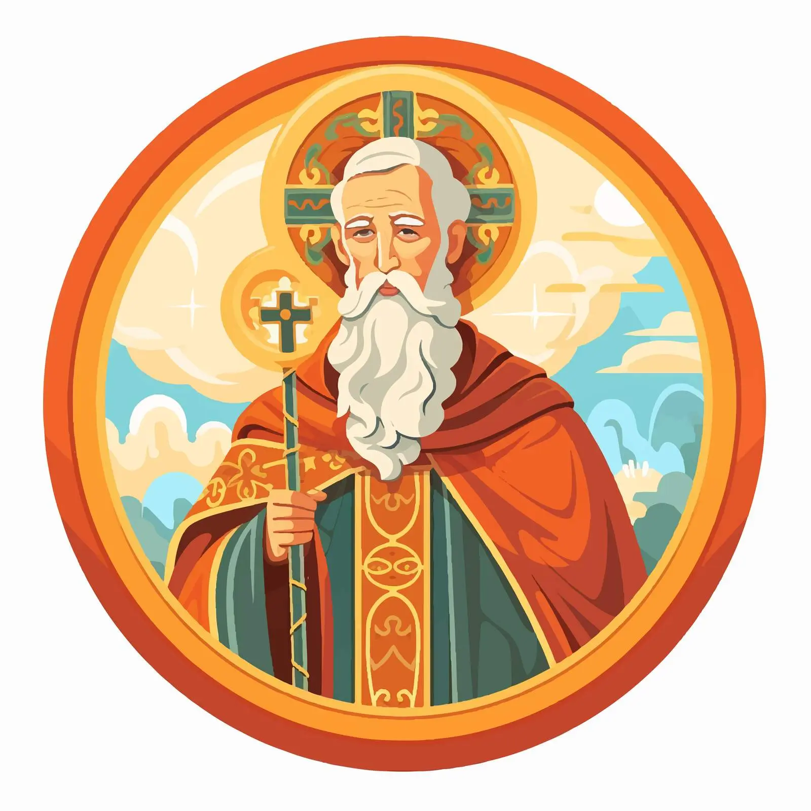 Traditional Christian Image of Prophet Saint Elijah — free download from Dotvec