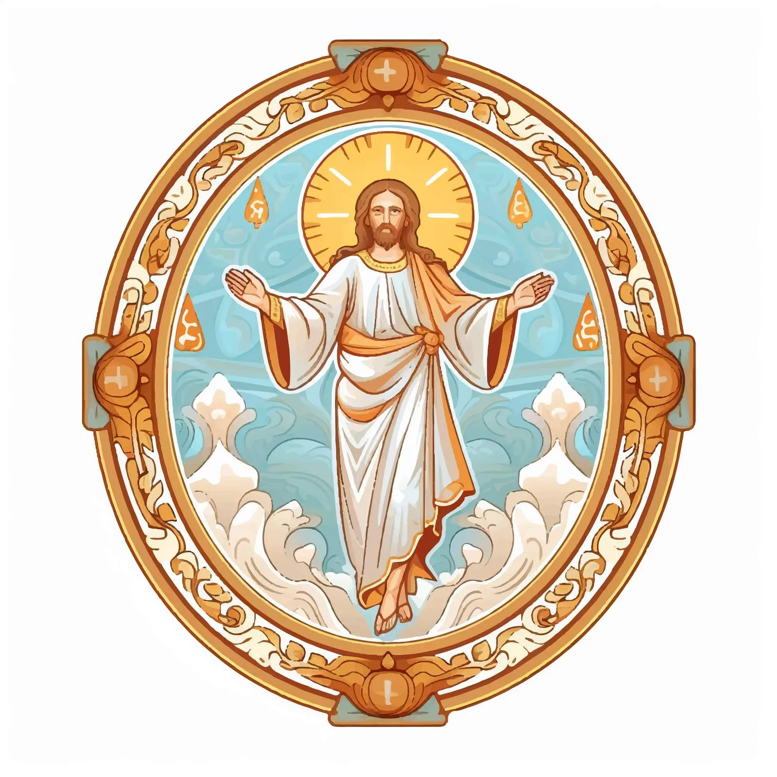 Traditional Greek Resurrection of Jesus Artwork — free download from Dotvec