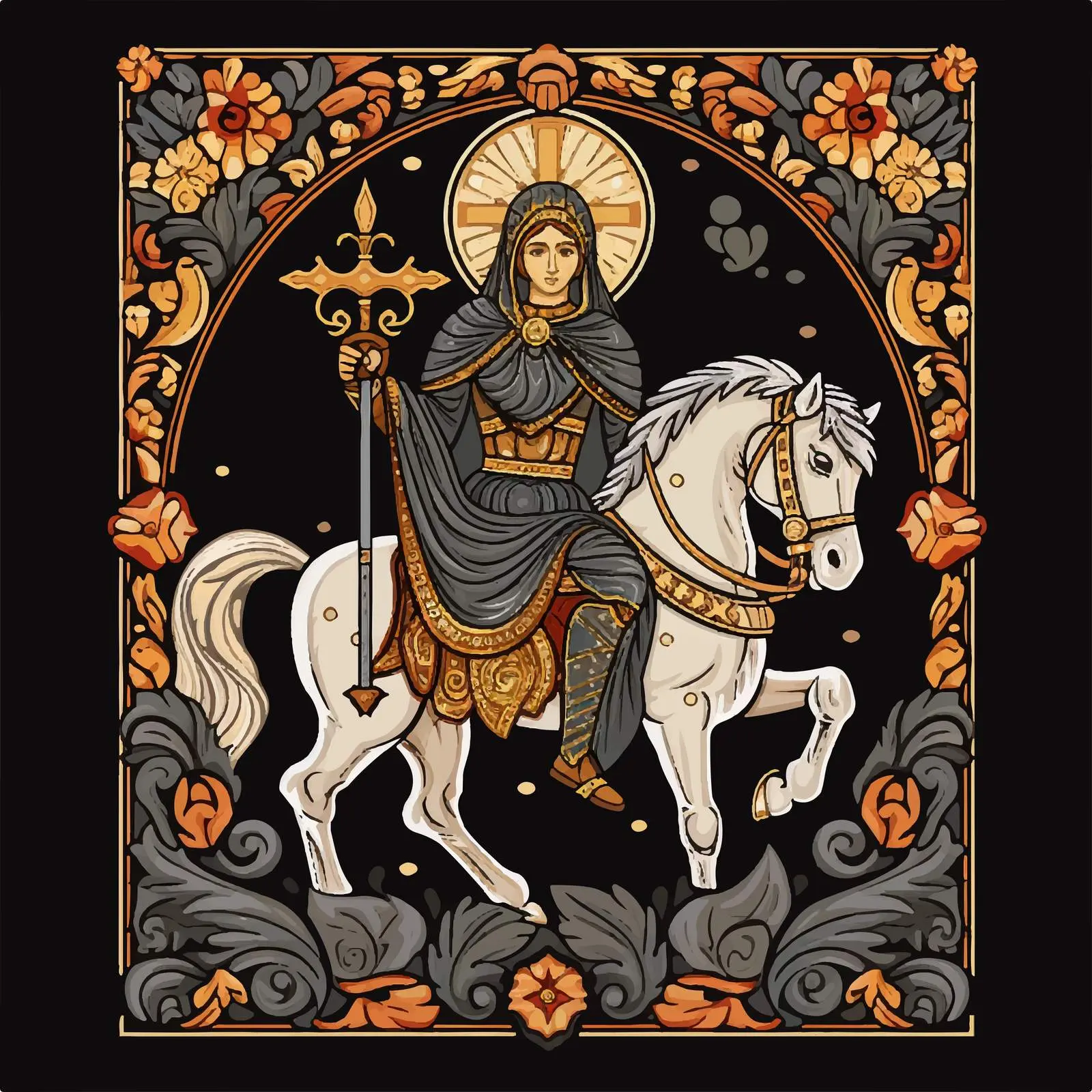 Traditional Illustration of Saint Demetrius — free download from Dotvec