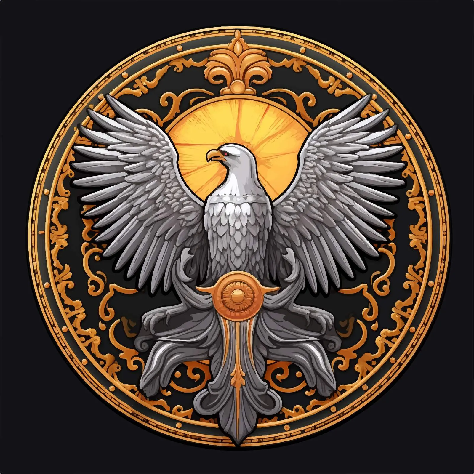 Traditional Seraphim Illustration - Religious Round Medallion — free download from Dotvec
