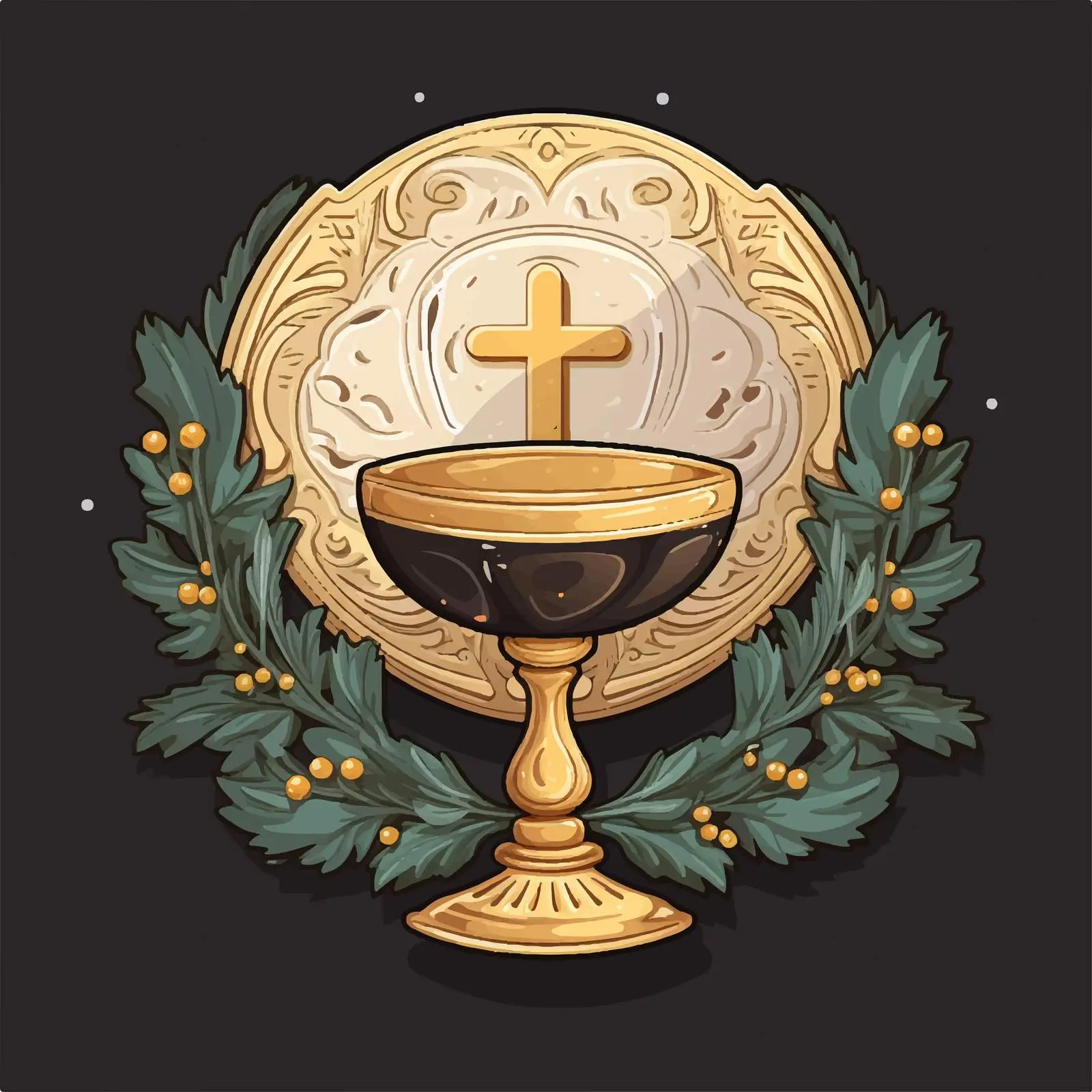 Traditional Christian Holy Communion Illustration – free wine image from Dotvec