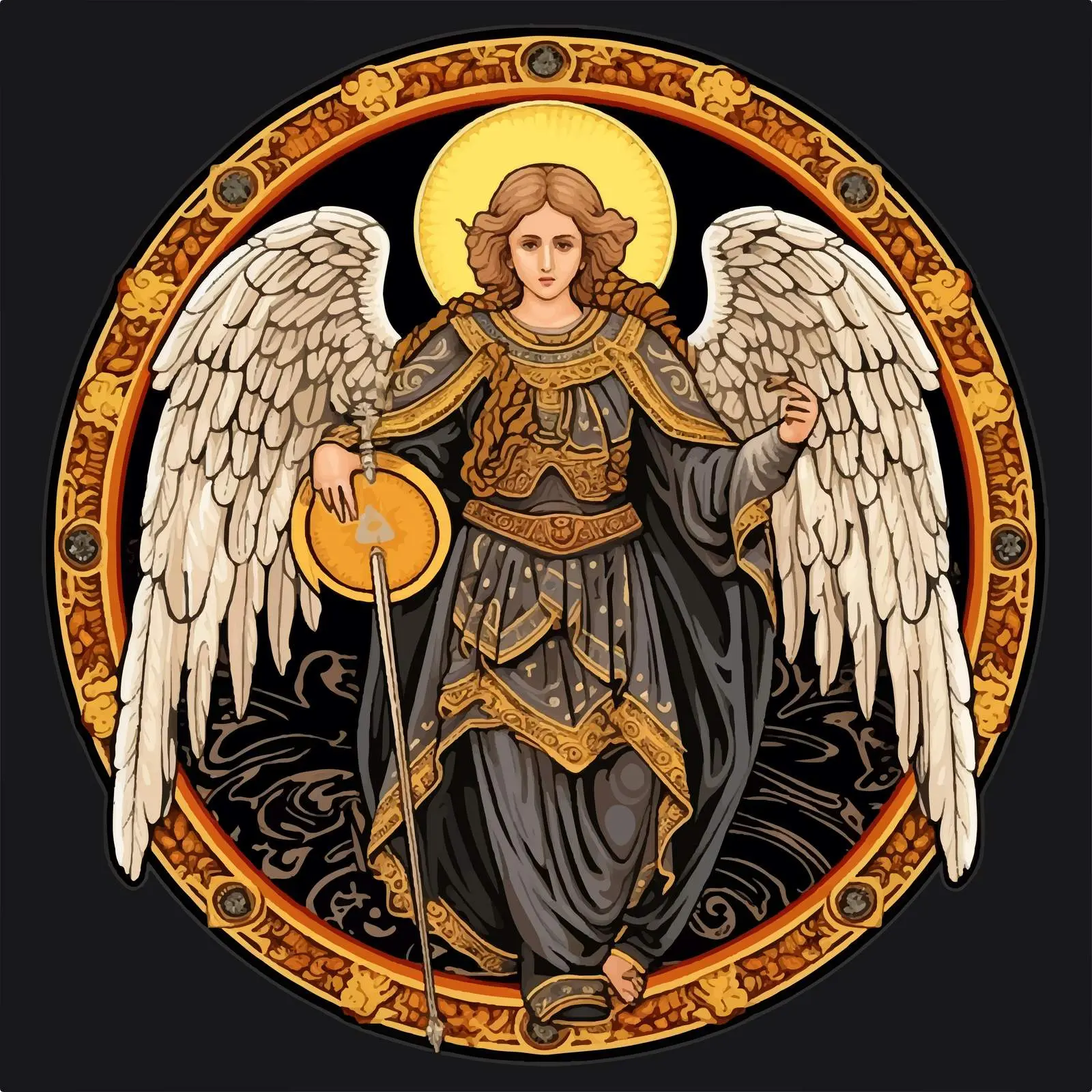 Traditional Archangel Gabriel Religious Vector Image – free angel illustrations image from Dotvec