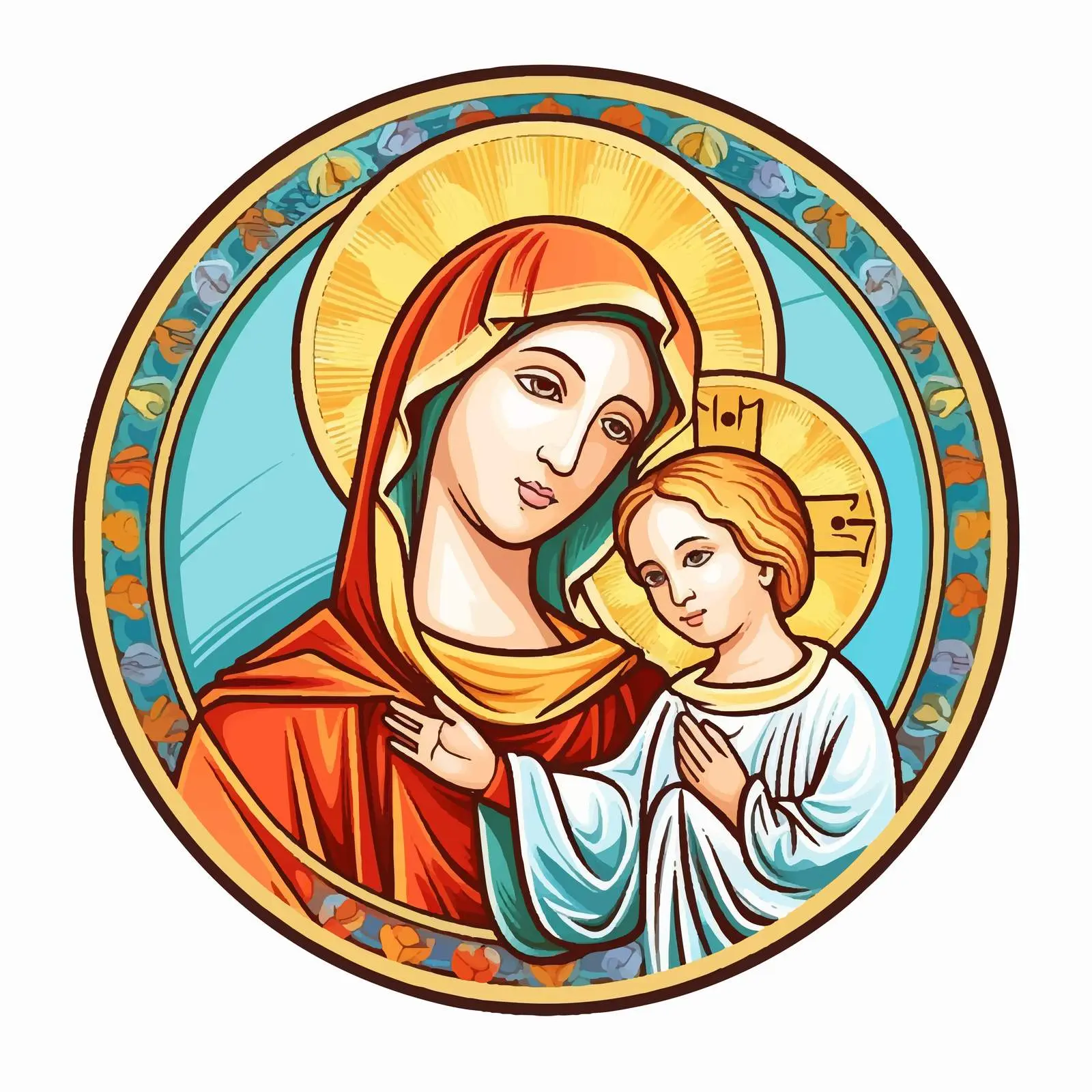 Traditional Image of the Blessed Virgin Mary — free download from Dotvec