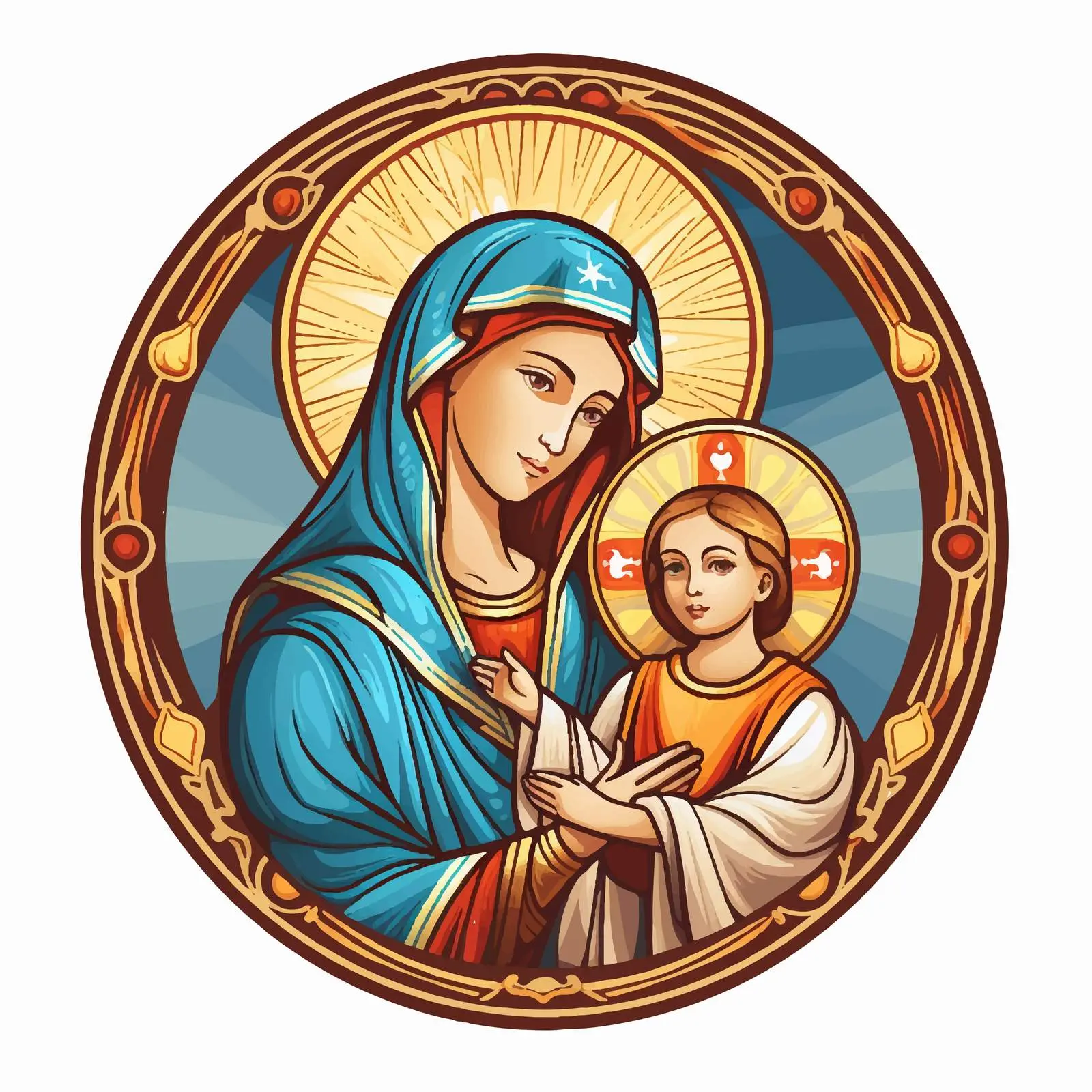 Traditional Image of the Blessed Virgin Mary – free prayer image from Dotvec