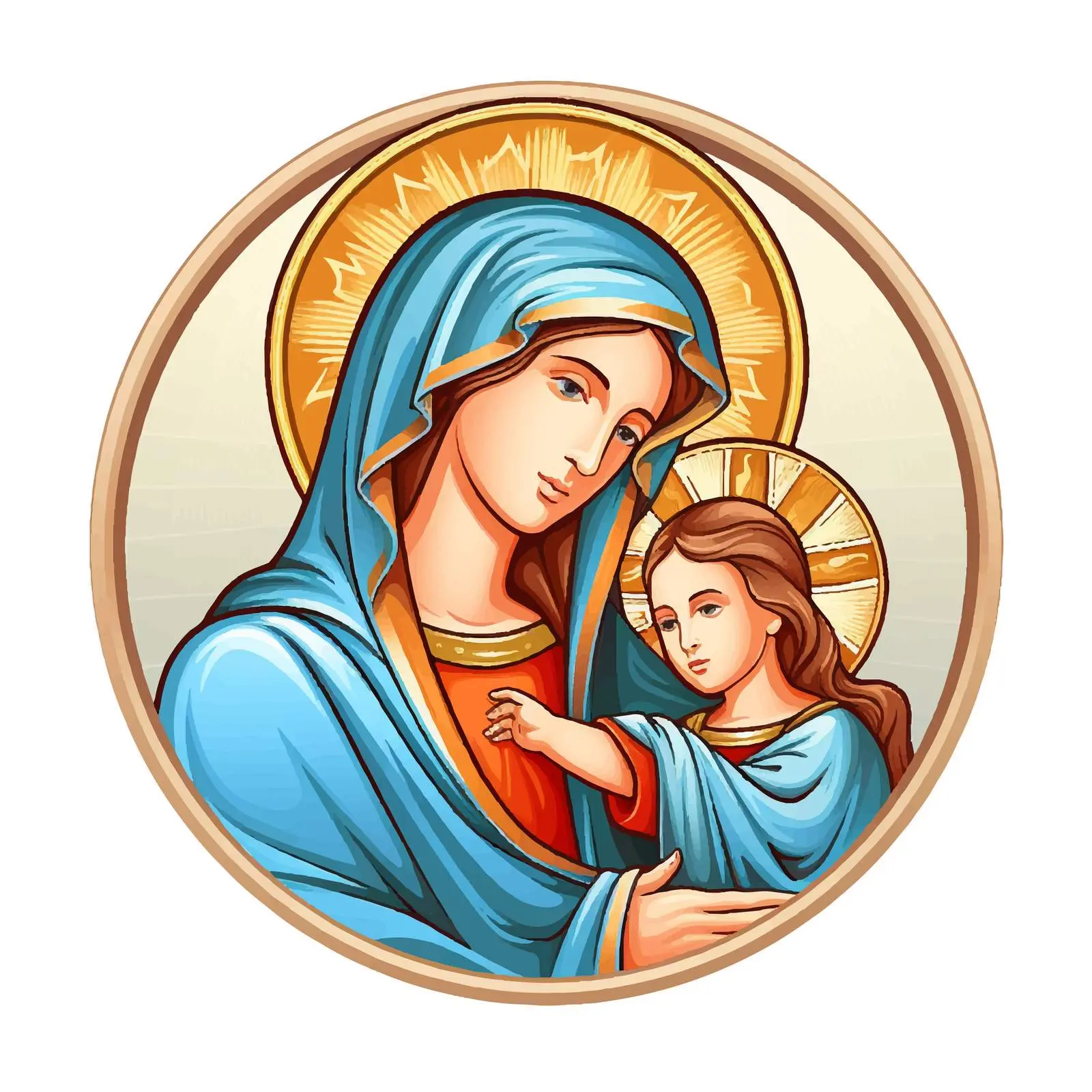 Traditional Image of the Blessed Virgin Mary — free download from Dotvec