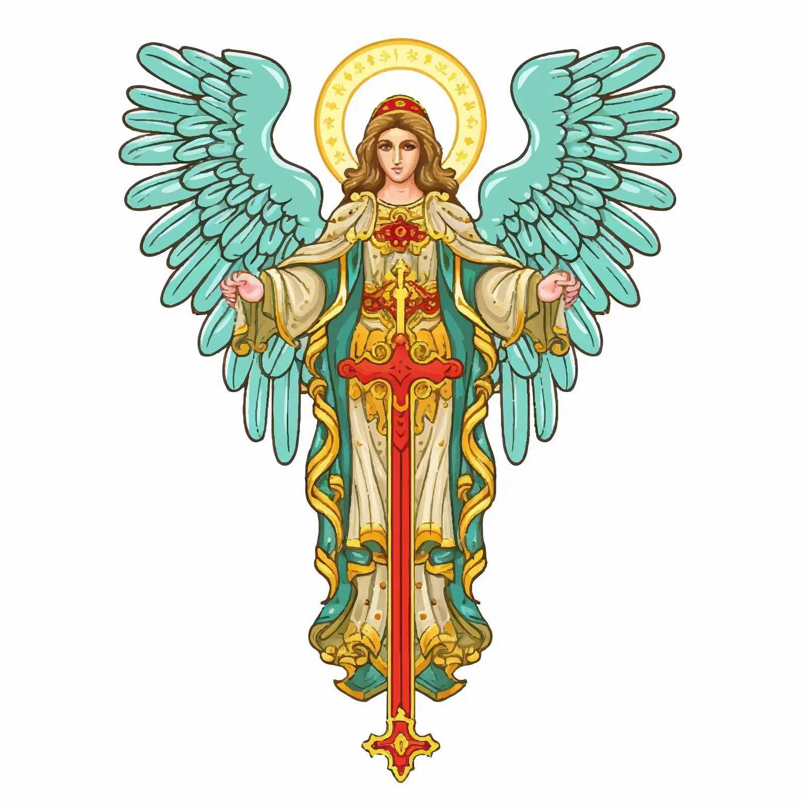 Traditional Archangel Raphael Decorative Vector Art – free ethereal art image from Dotvec