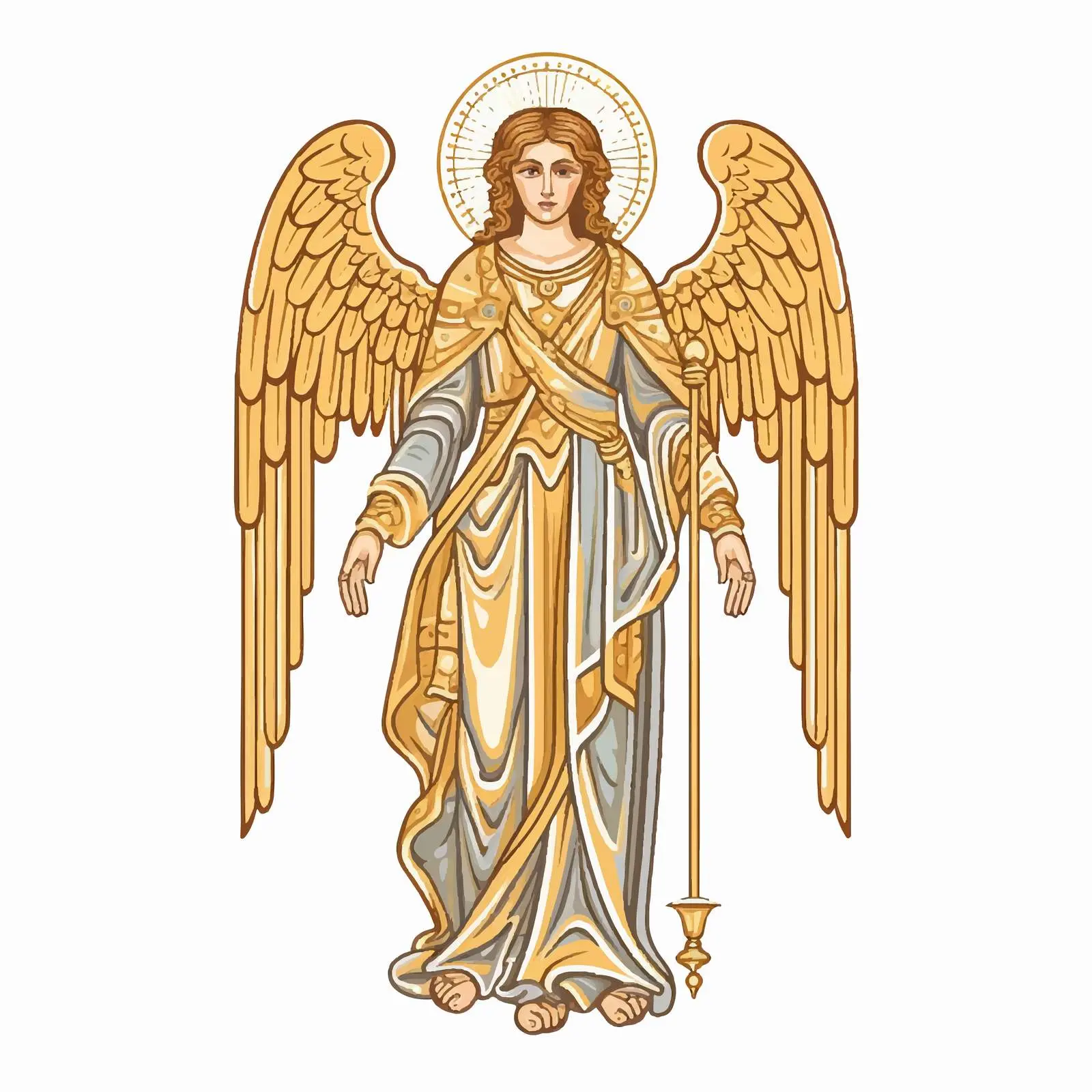 Vintage Angel Illustration in Golden Religious Theme — free download from Dotvec