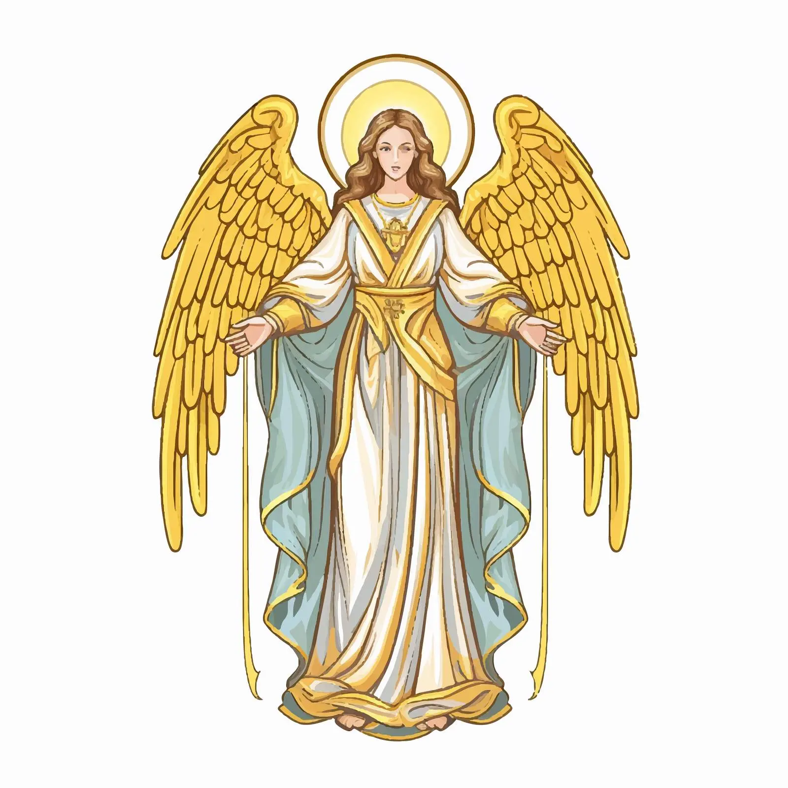 Vintage Golden Angel Illustration — free download from Dotvec