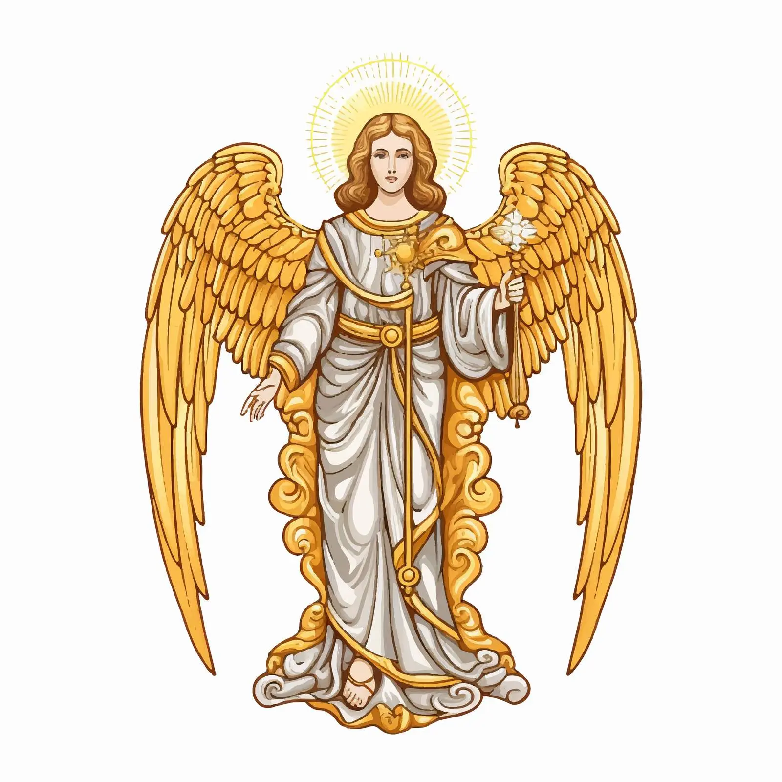 Vintage Golden Angel Illustration — free download from Dotvec