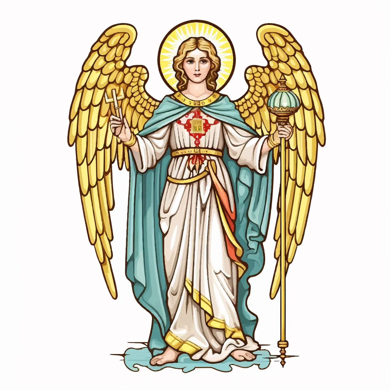 Vintage Golden Angel Illustration for Religious Use — free download from Dotvec