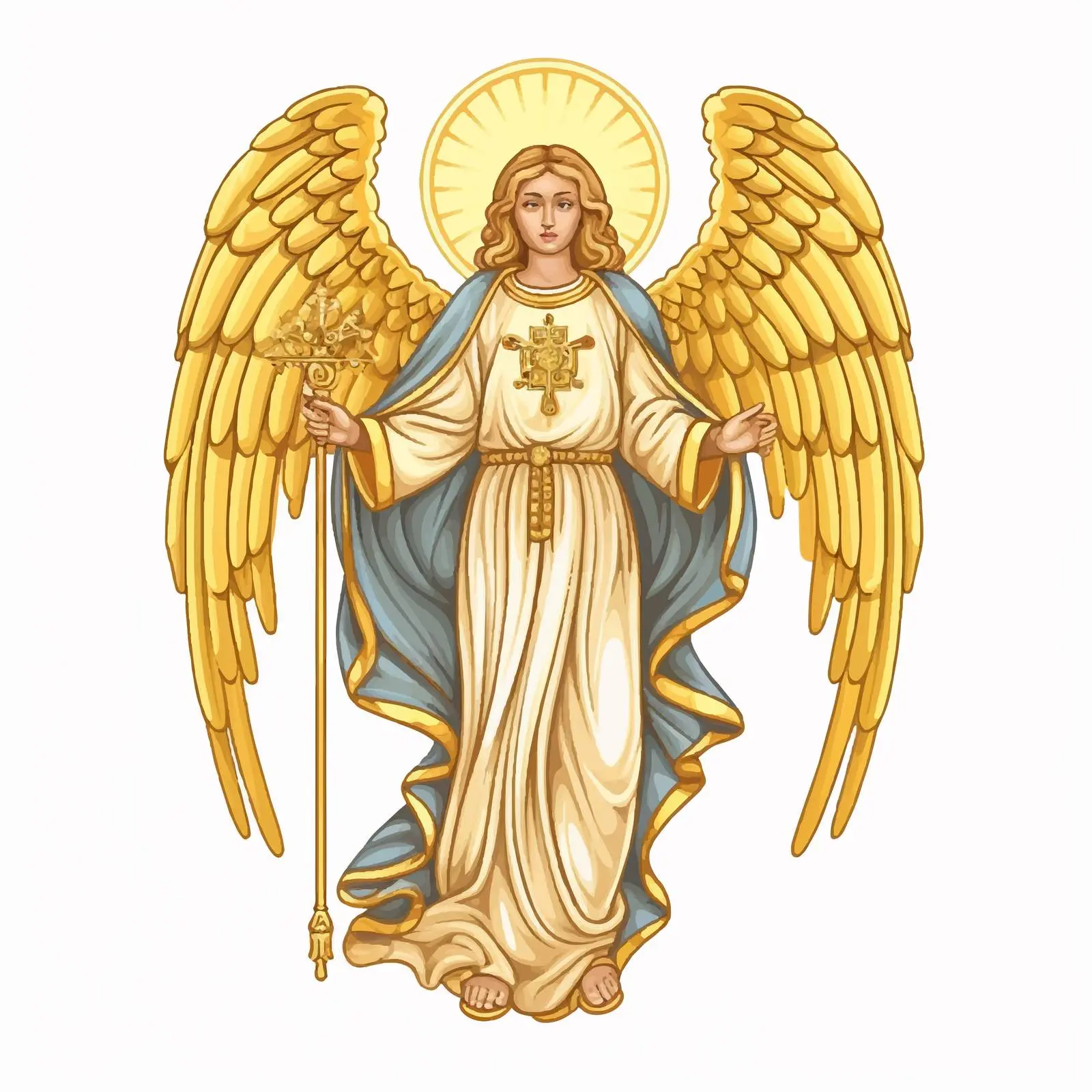 Vintage Golden Angel Christian Illustration — free download from Dotvec