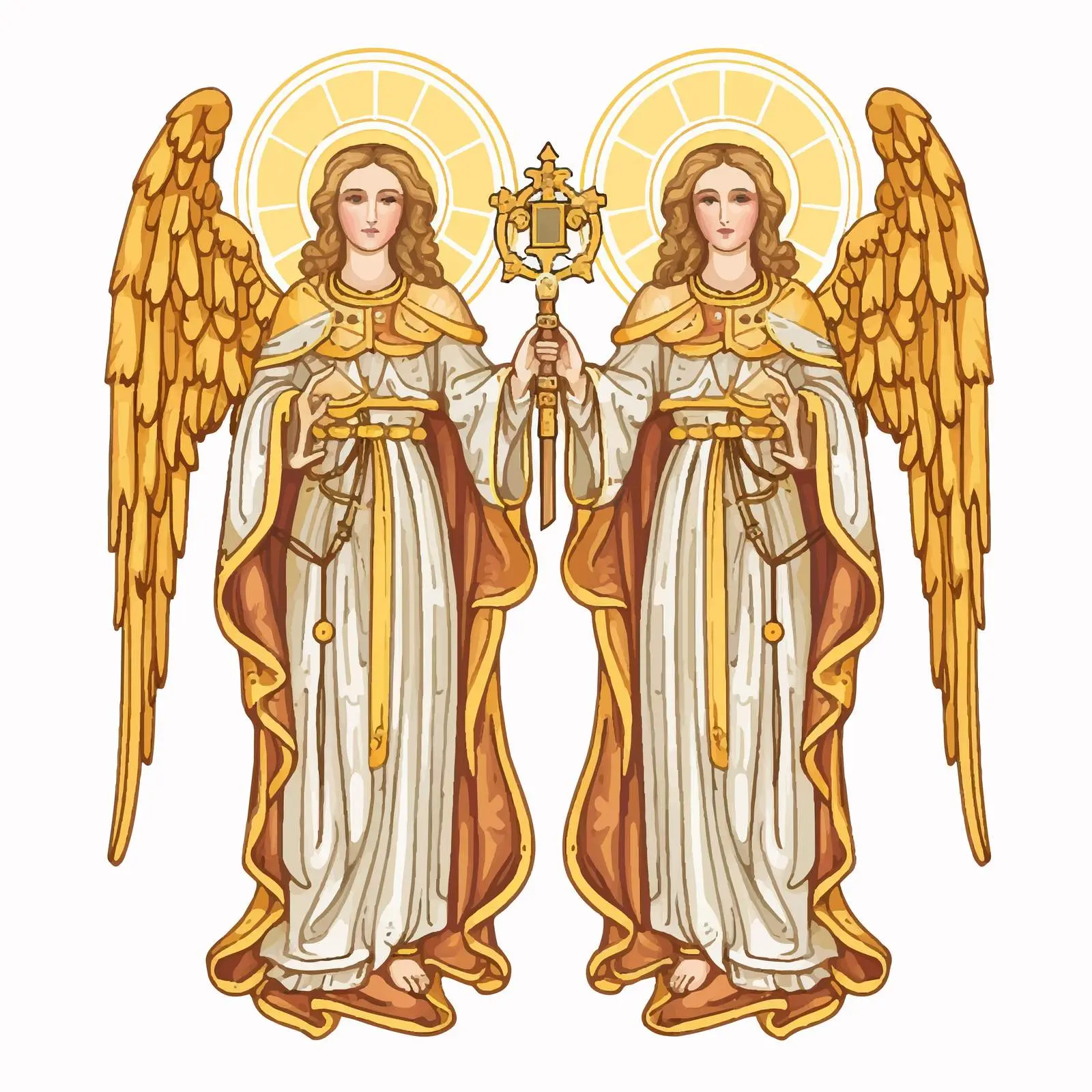 Vintage Christian Angels Golden Illustration — free download from Dotvec