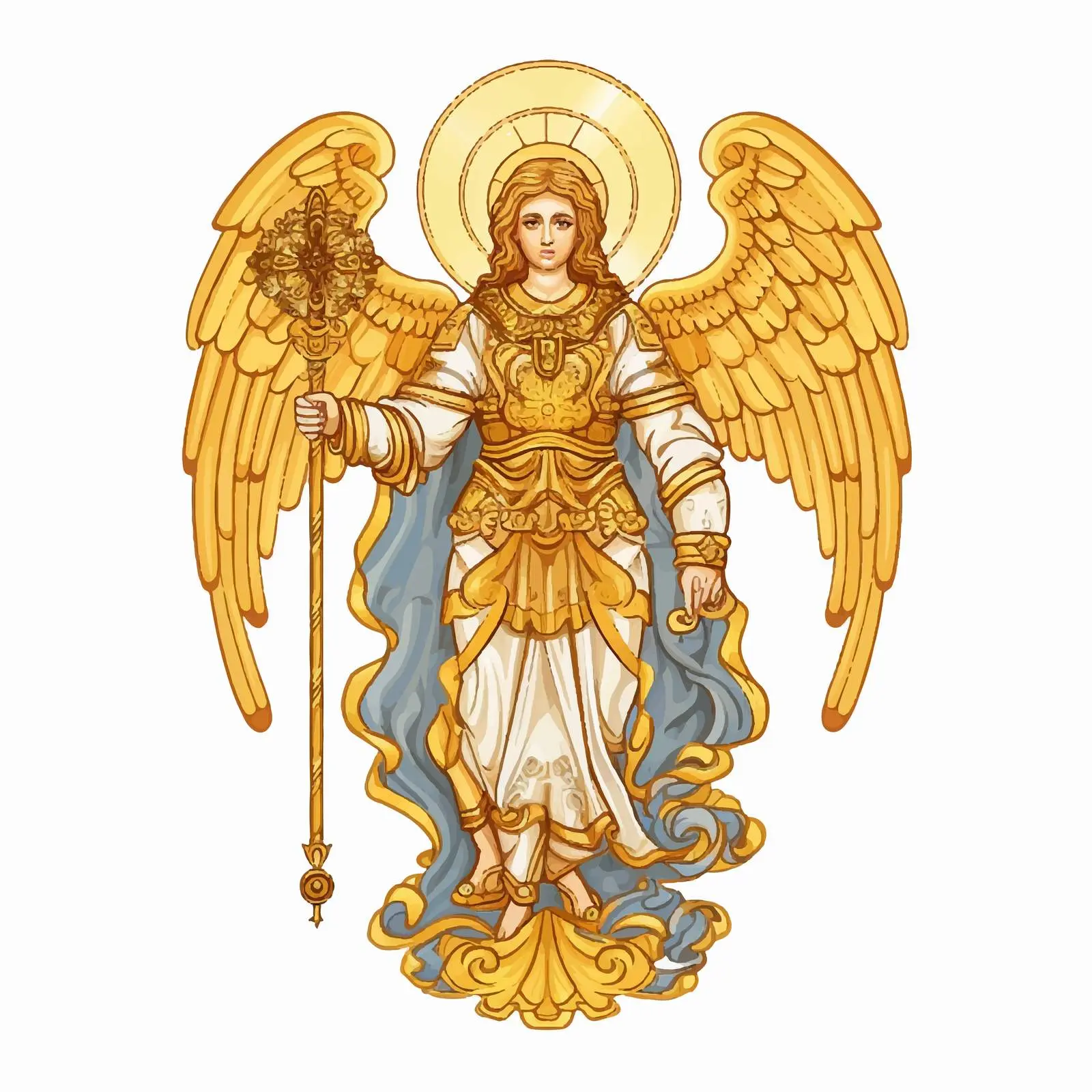 Vintage Illustration of Archangel Rafail — free download from Dotvec