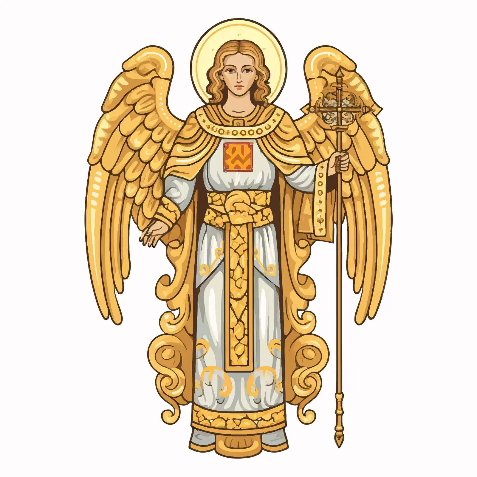 Vintage Illustration of Archangel Uriel – free meditative art image from Dotvec