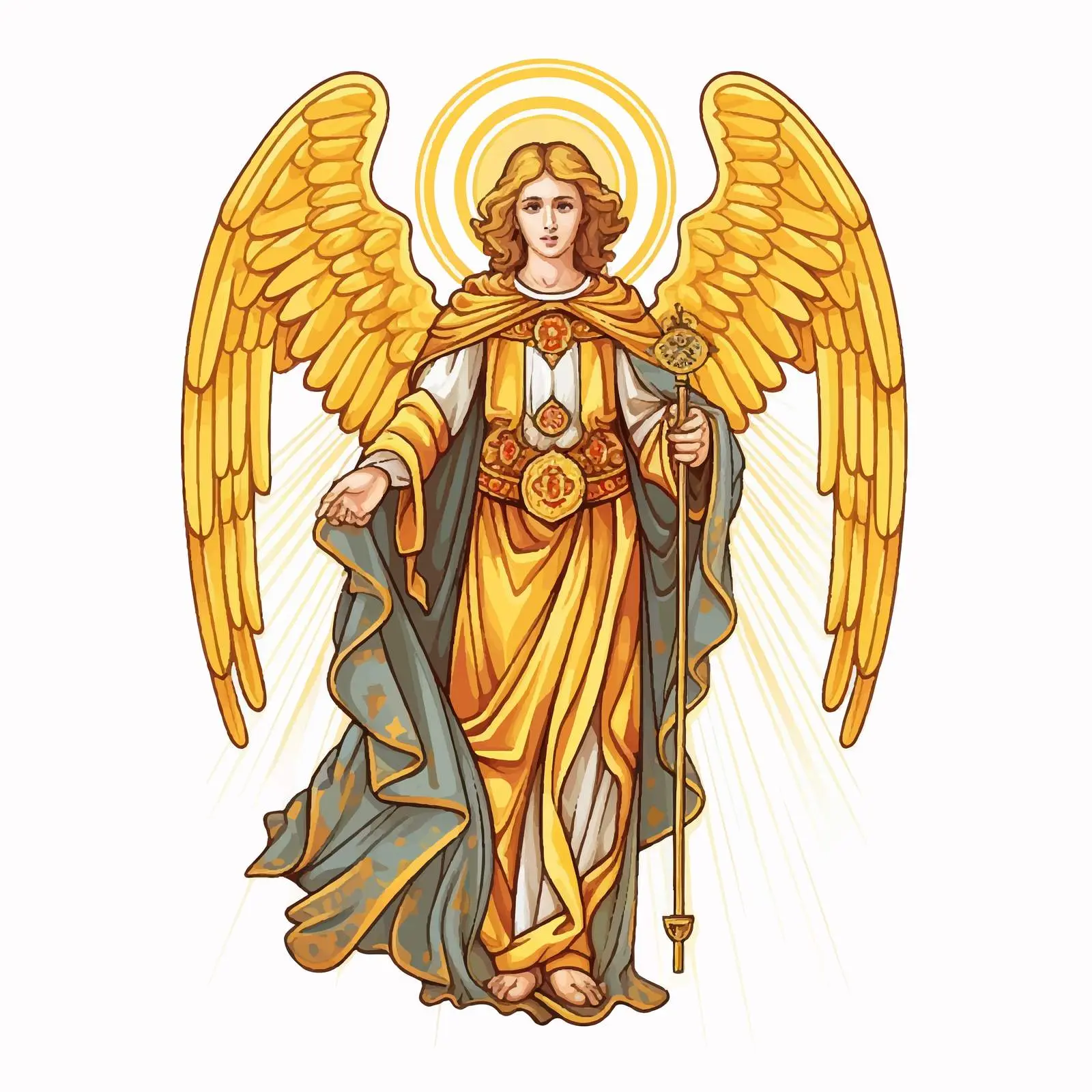 Vintage Illustration of Archangel Uriel — free download from Dotvec