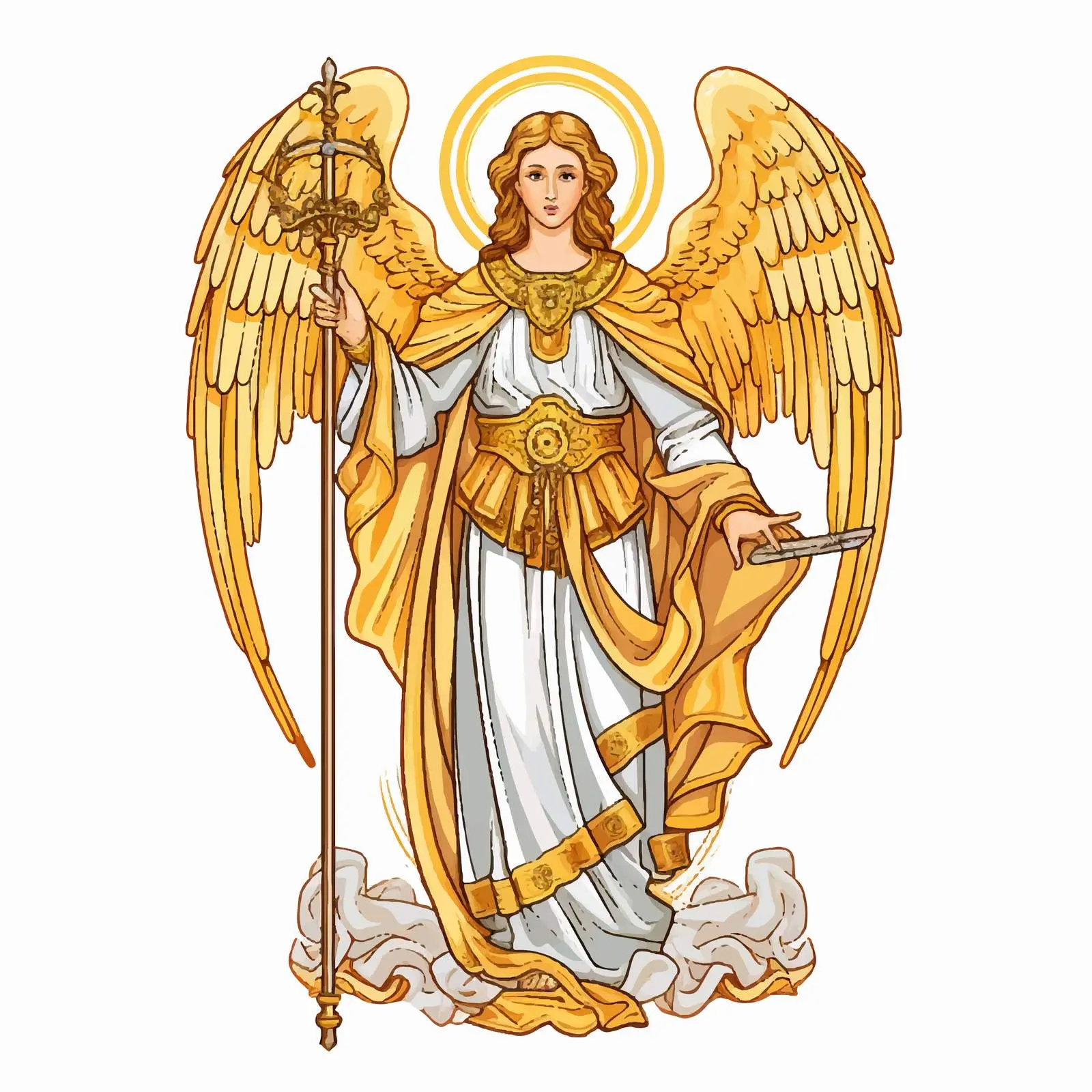 Vintage Illustration of Archangel Uriel – free angelic representation image from Dotvec